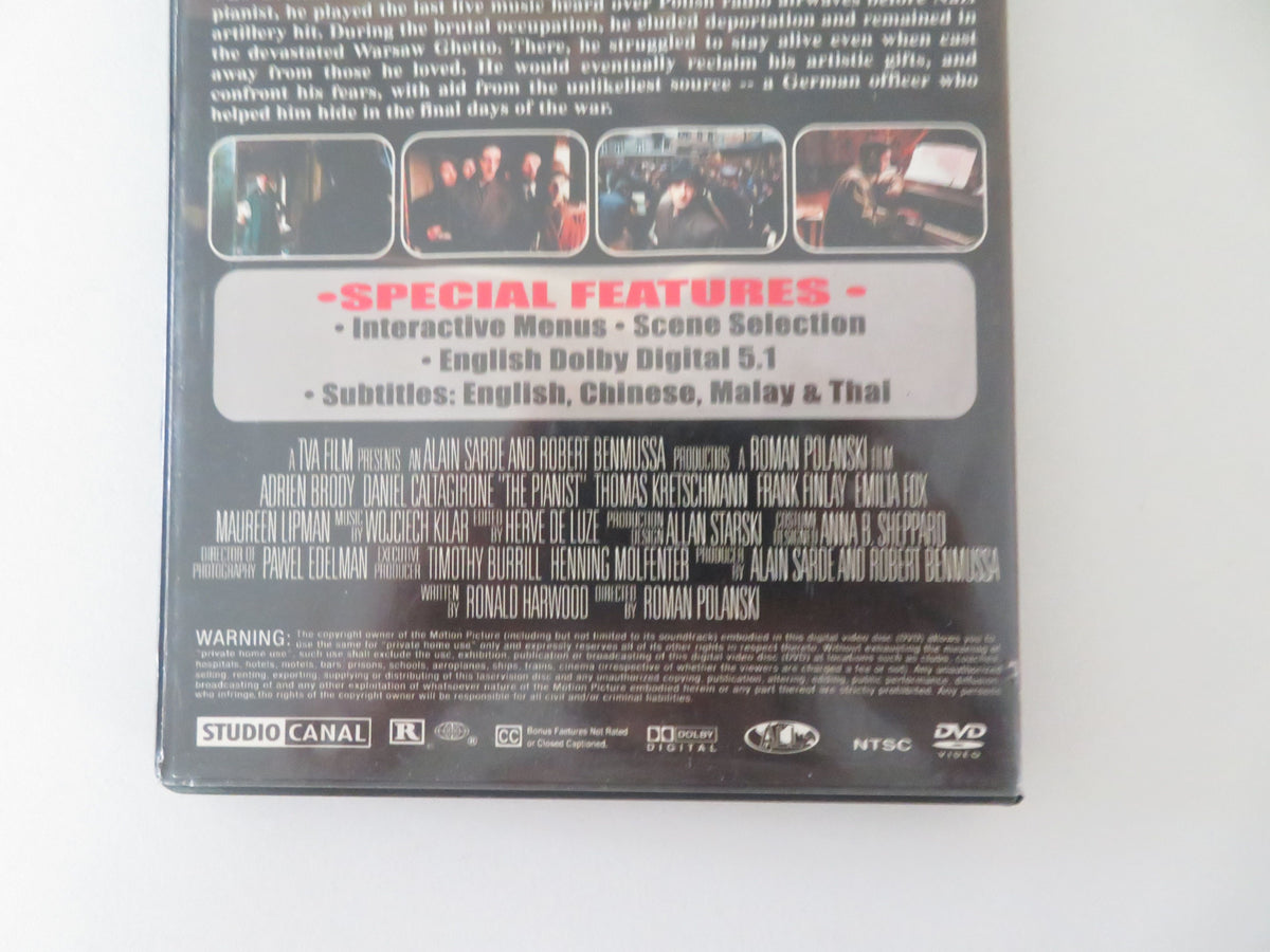 The Pianist - B (DVD) Adrien Brody Thomas Kretschmann 2002 Region All