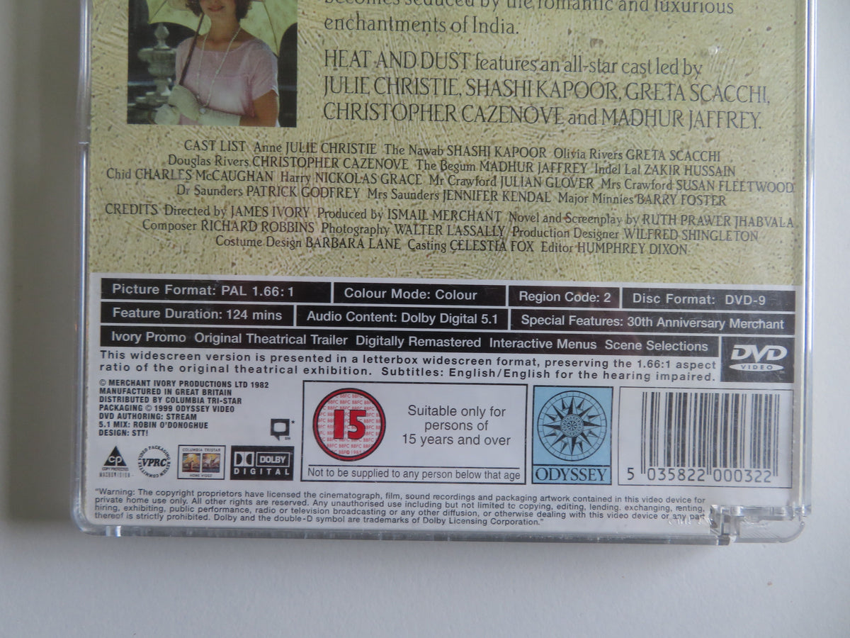 Heat and Dust (DVD) Julie Christie Greta Scacchi Shashi Kapoor 1983 Region 2