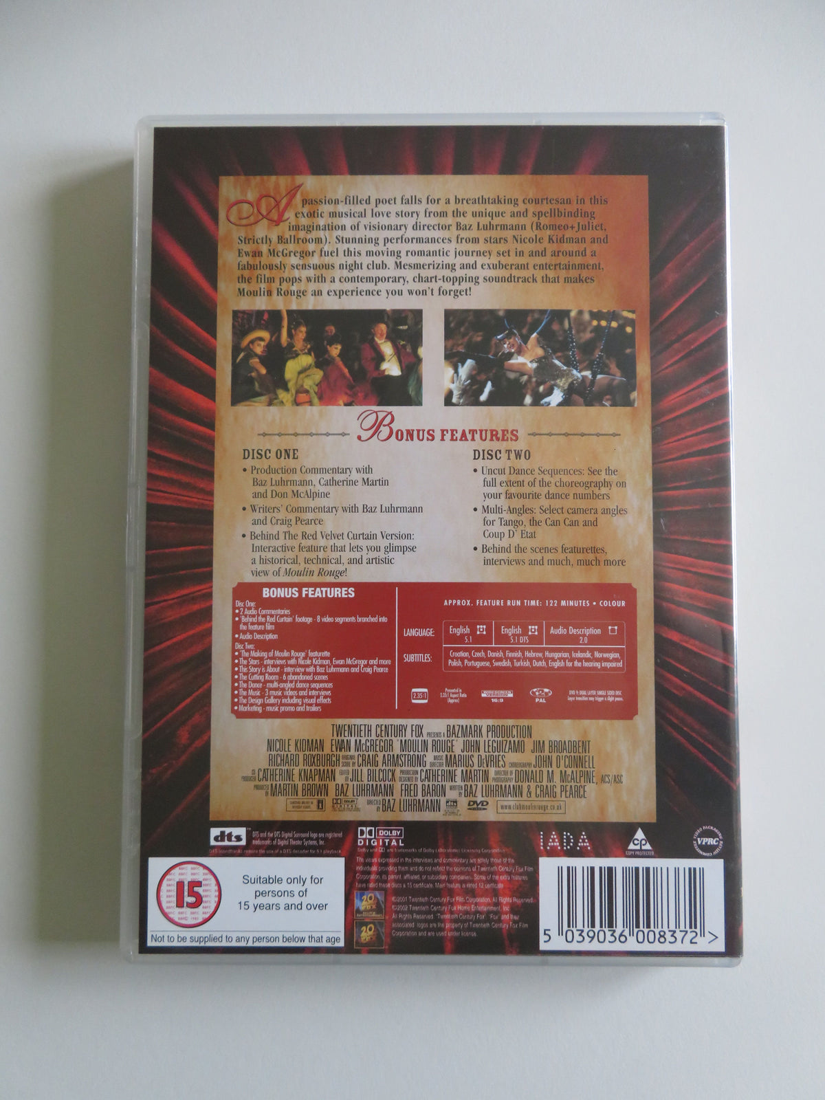 Moulin Rouge - Two Disc Special Edition (DVD) Kidman McGregor 2001 Region 2
