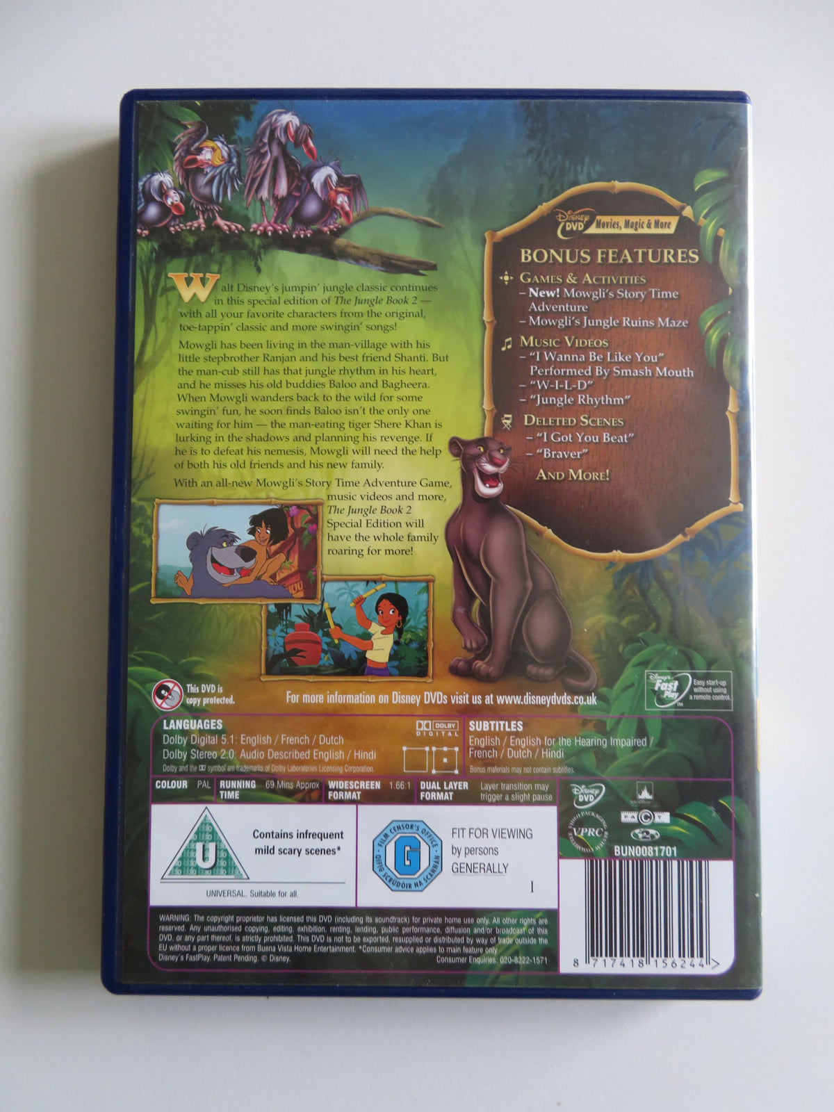 The Jungle Book 2 - B (DVD) Disney John Goodman Haley Joel Osment 2003 Region 2