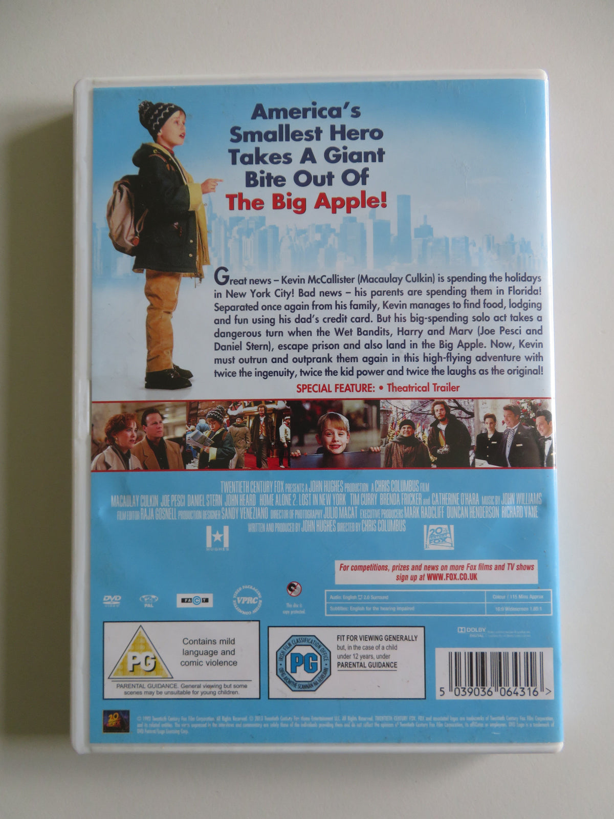 Home Alone 2: Lost in New York - B (DVD) Macauley Culkin Tim Curry 1992 Region 2