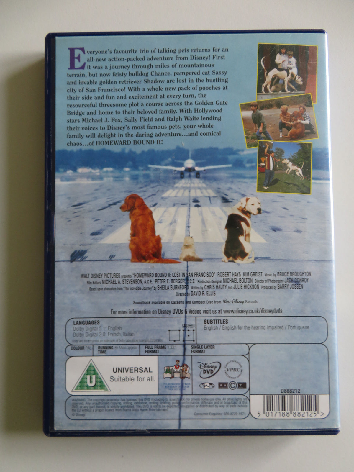 Homeward Bound II: Lost in San Francisco (DVD) Disney M. J. Fox 1996 Region 2