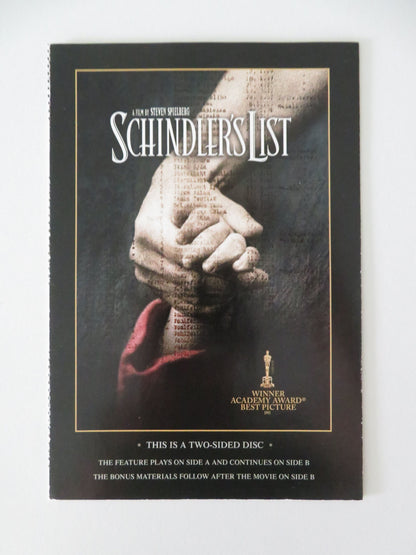 Schindler's List (DVD) Liam Neeson Ben Kingsley Ralph Fiennes 1993 Region 1