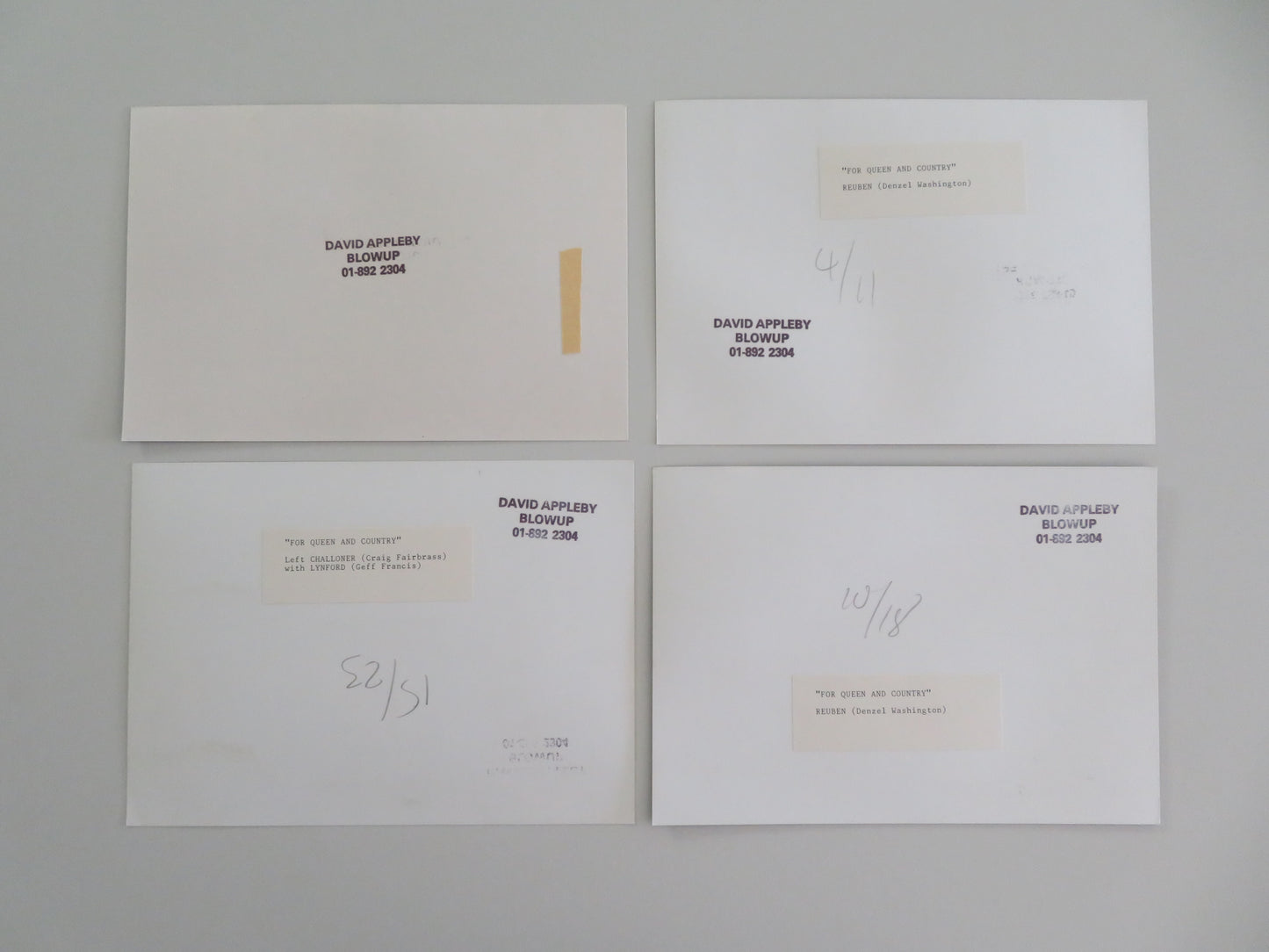 For Queen and Country - B Movie Still Photo Lot Of 4 Denzel Washington 1988