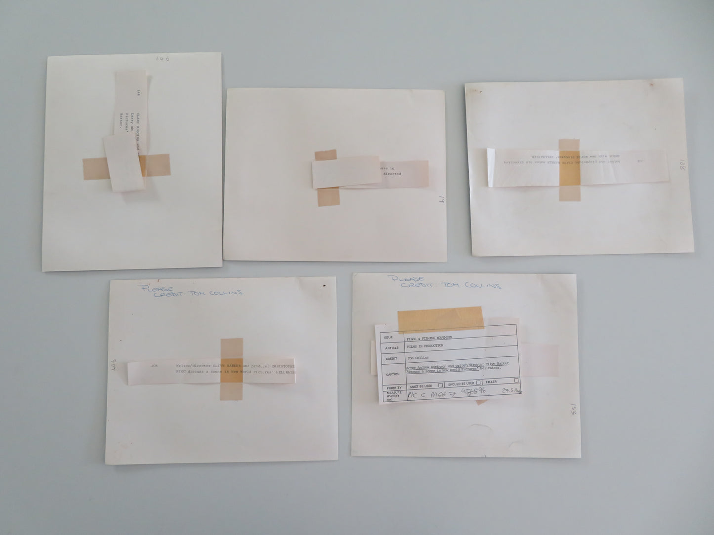 Hellraiser - B Movie Still Photo Lot Of 5 Andrew Robinson Clare Higgins 1987