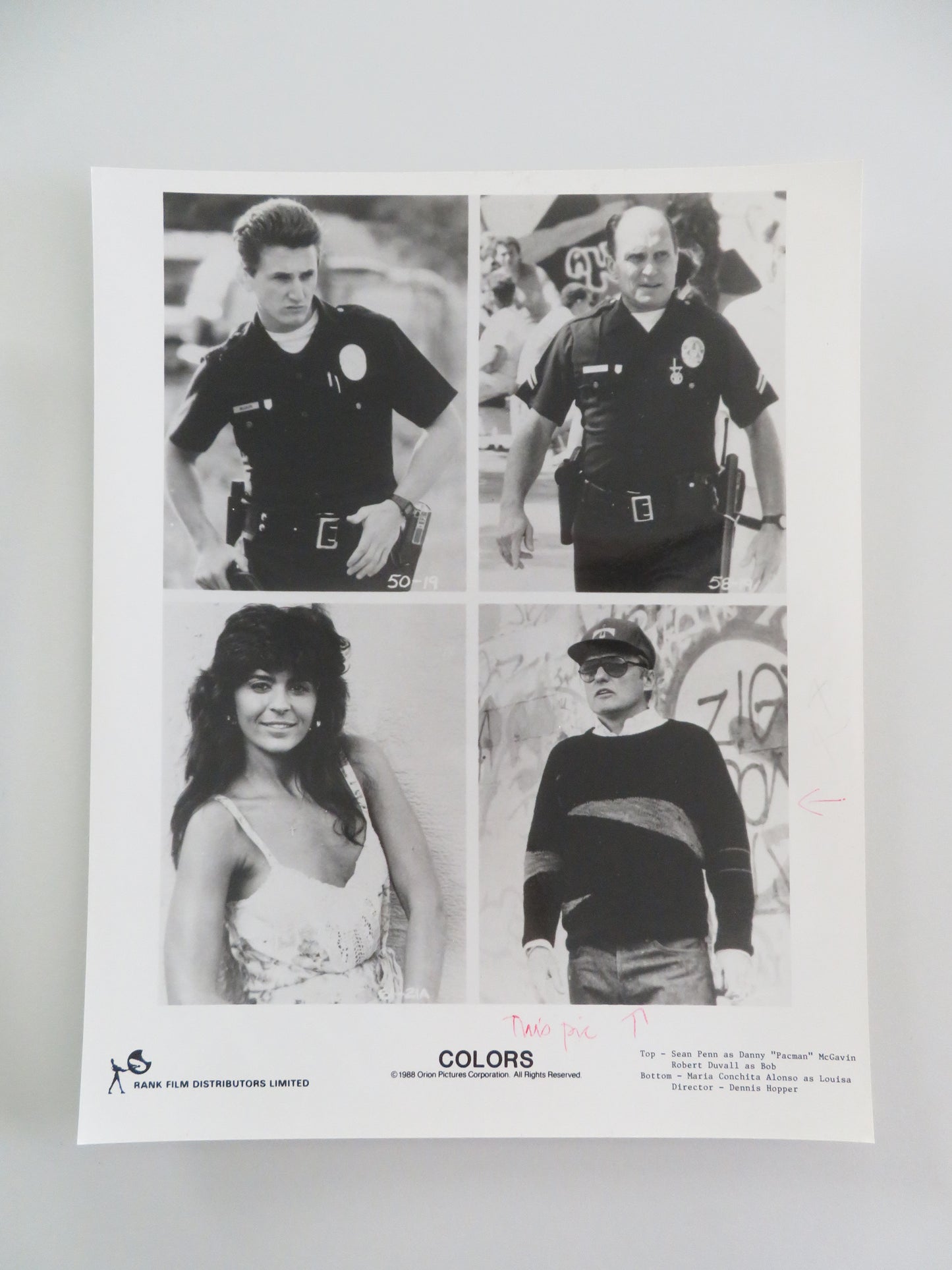 Colors - A Movie Still Photo Lot Of 7 Sean Penn, Robert Duvall 1988