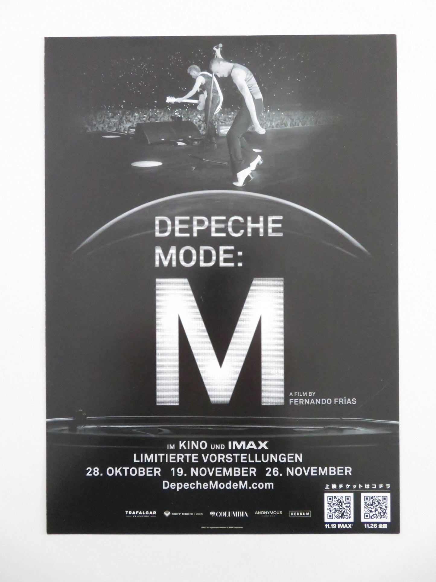 David Gilmour Live at... & Depeche Mode: M Japanese Chirashi (B5) Poster 2025