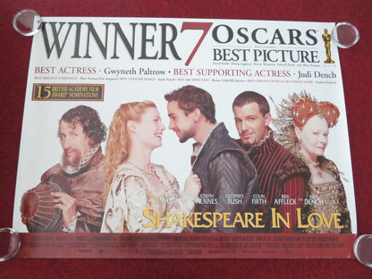 Shakespeare in Love UK Quad Rolled Poster Gwyneth Paltrow Joseph Fiennes 1998