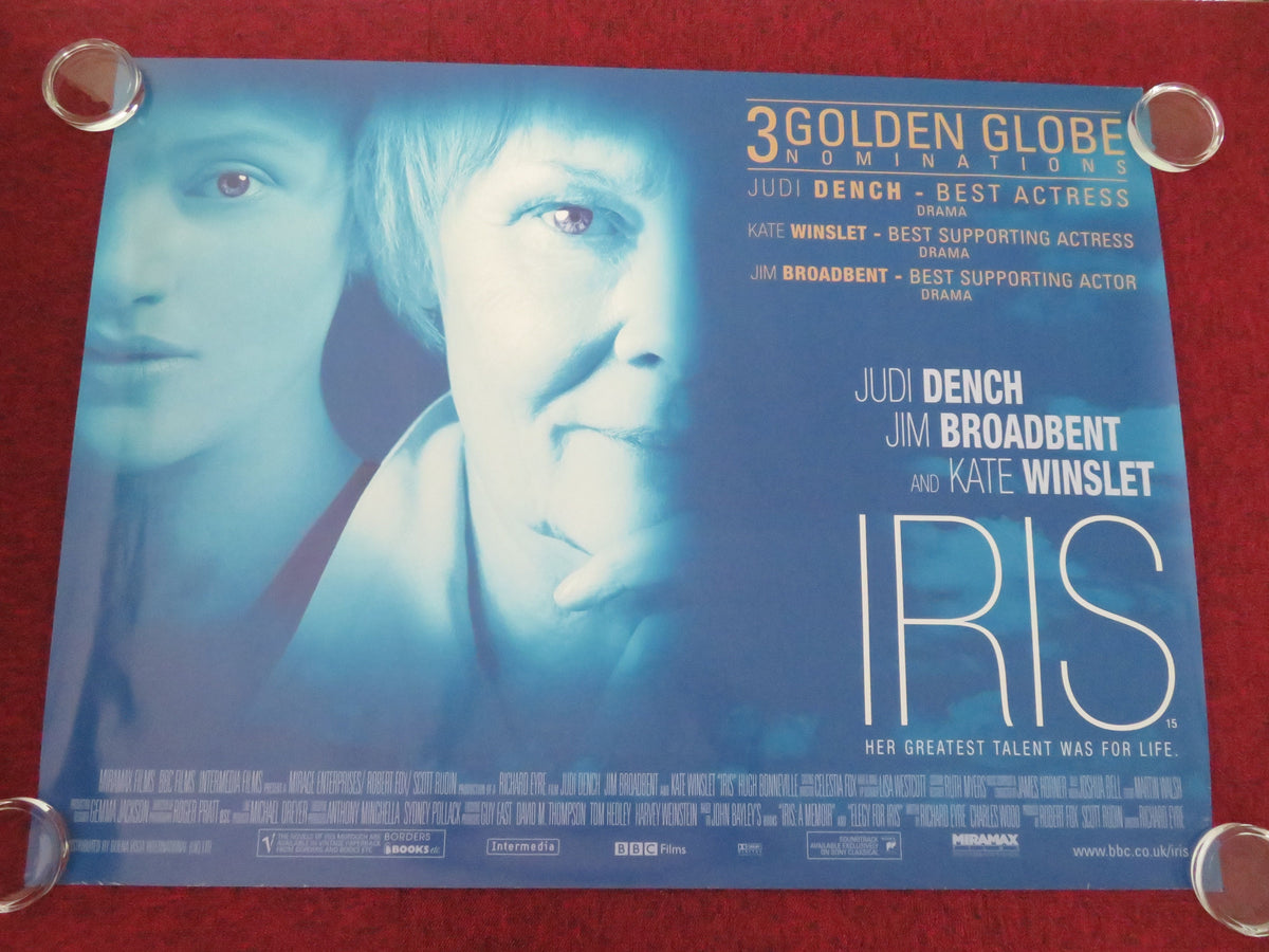 Iris - B UK Quad Rolled Poster Judi Dench Jim Broadbent Kate Winslet 2001