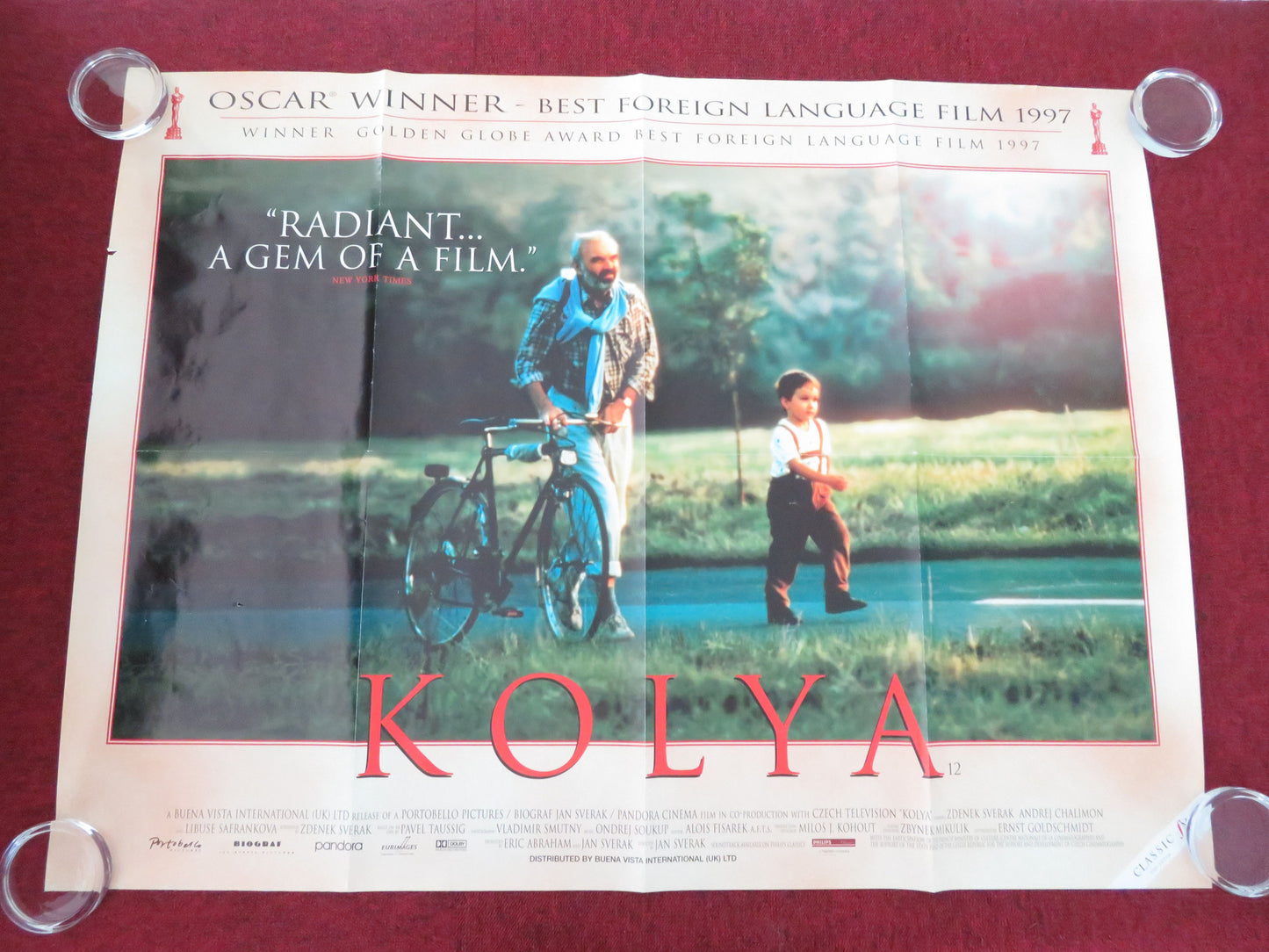 Kolya UK Quad Rolled Poster Zdenek Sverák Andrey Khalimon Libuse Safránková 1996