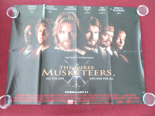The Three Musketeers UK Quad Rolled Poster Disney Charlie Sheen Tim Curry 1993