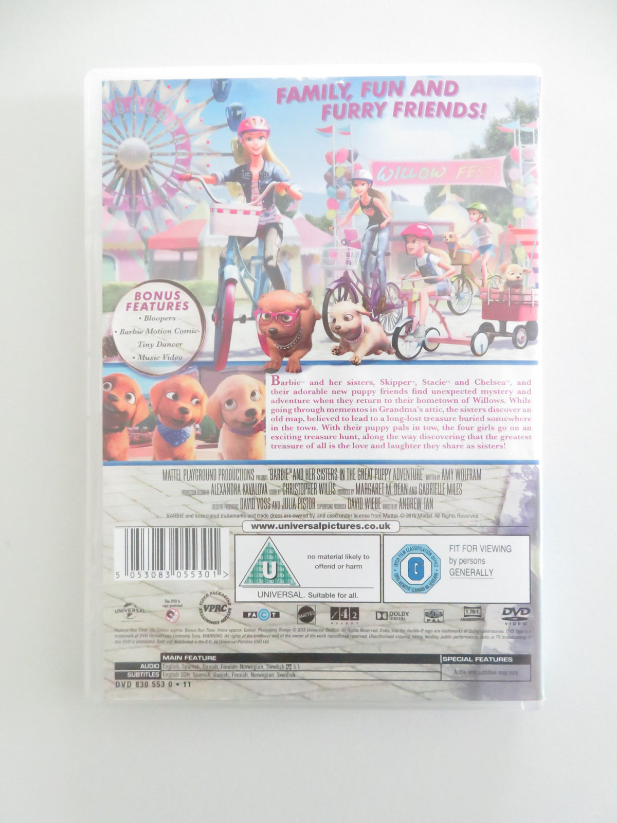 Barbie & Her Sisters in the Great Puppy Adventure (DVD) 2015 Region 2, 4, 5