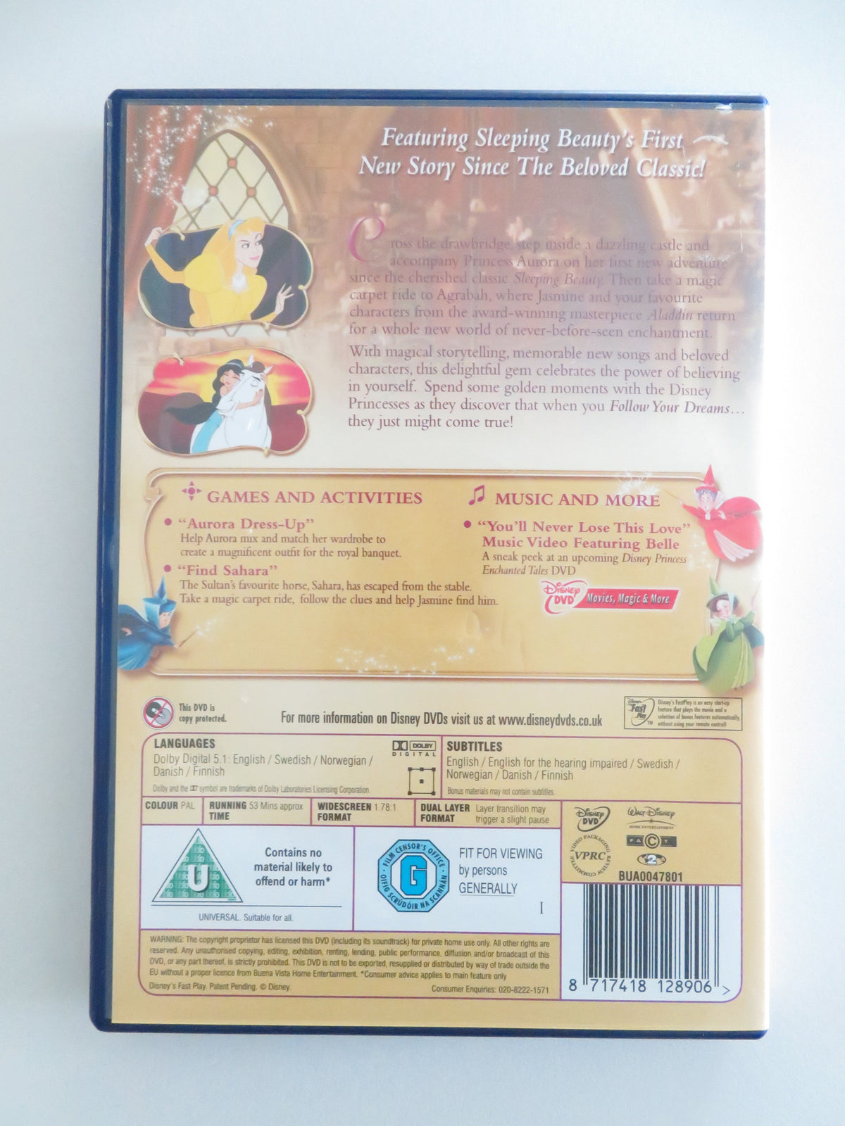 Disney Princess Enchanted Tales: Follow Your Dreams (DVD) 2007 Region 2