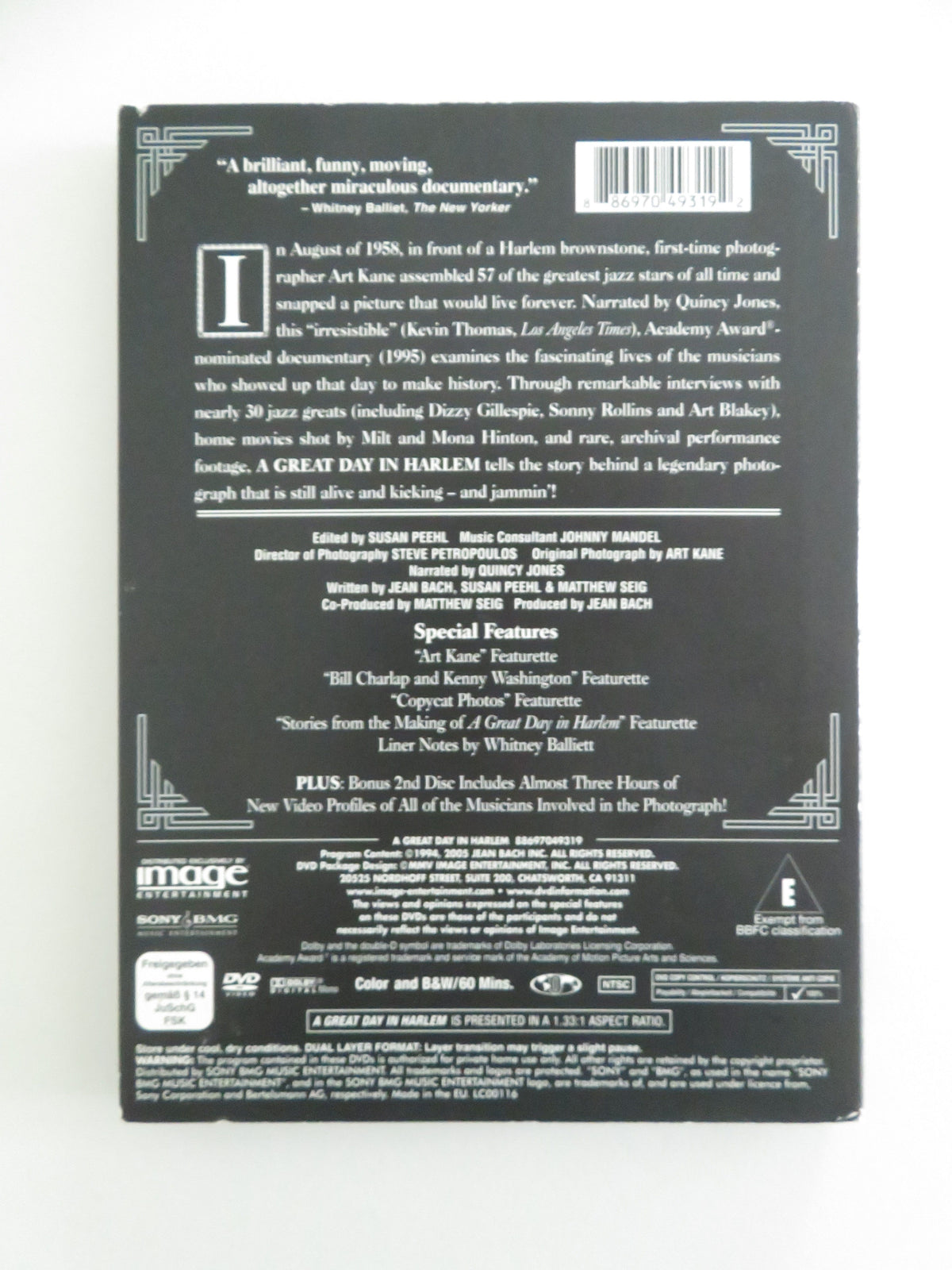 A Great Day in Harlem - Special Edition (DVD) Quincy Jones 1994 Region 0