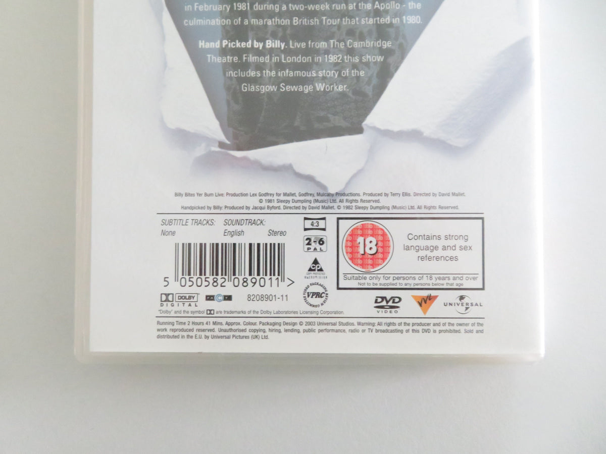 Billy Connolly: Billy Bites Yer Bum Live (DVD) Billy Connolly 1981 Region 2 + 6