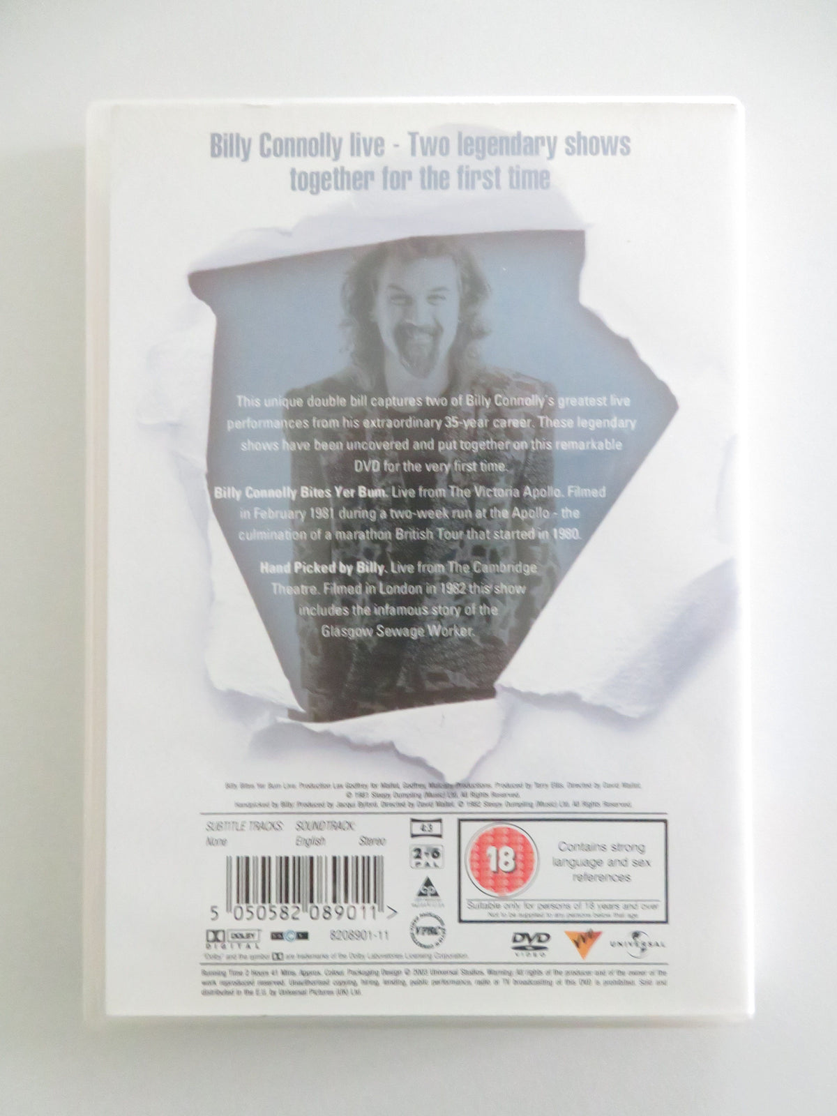 Billy Connolly: Billy Bites Yer Bum Live (DVD) Billy Connolly 1981 Region 2 + 6