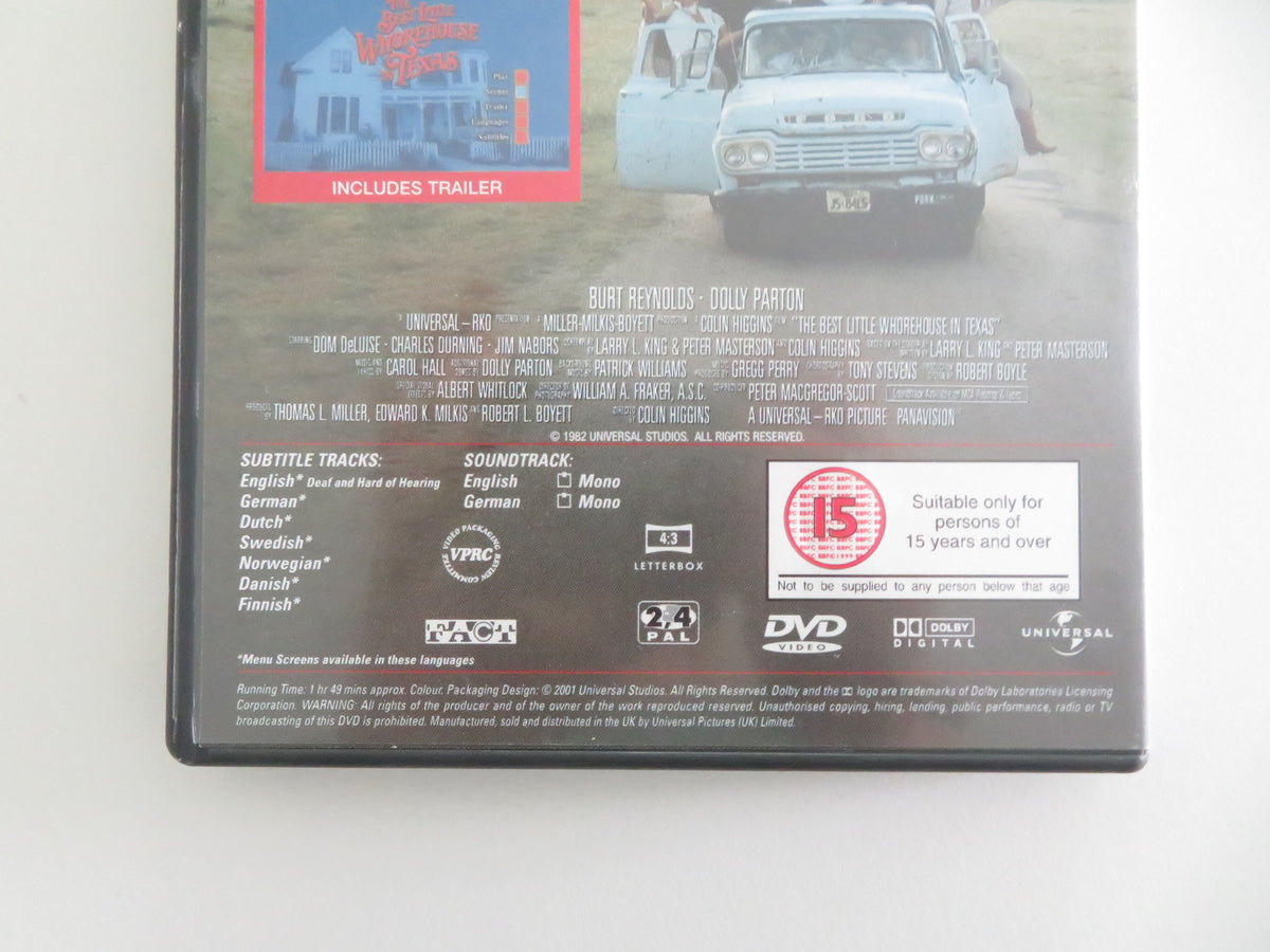The Best Little Whorehouse in Texas (DVD) Dolly Parton 1982 Region 2, 4