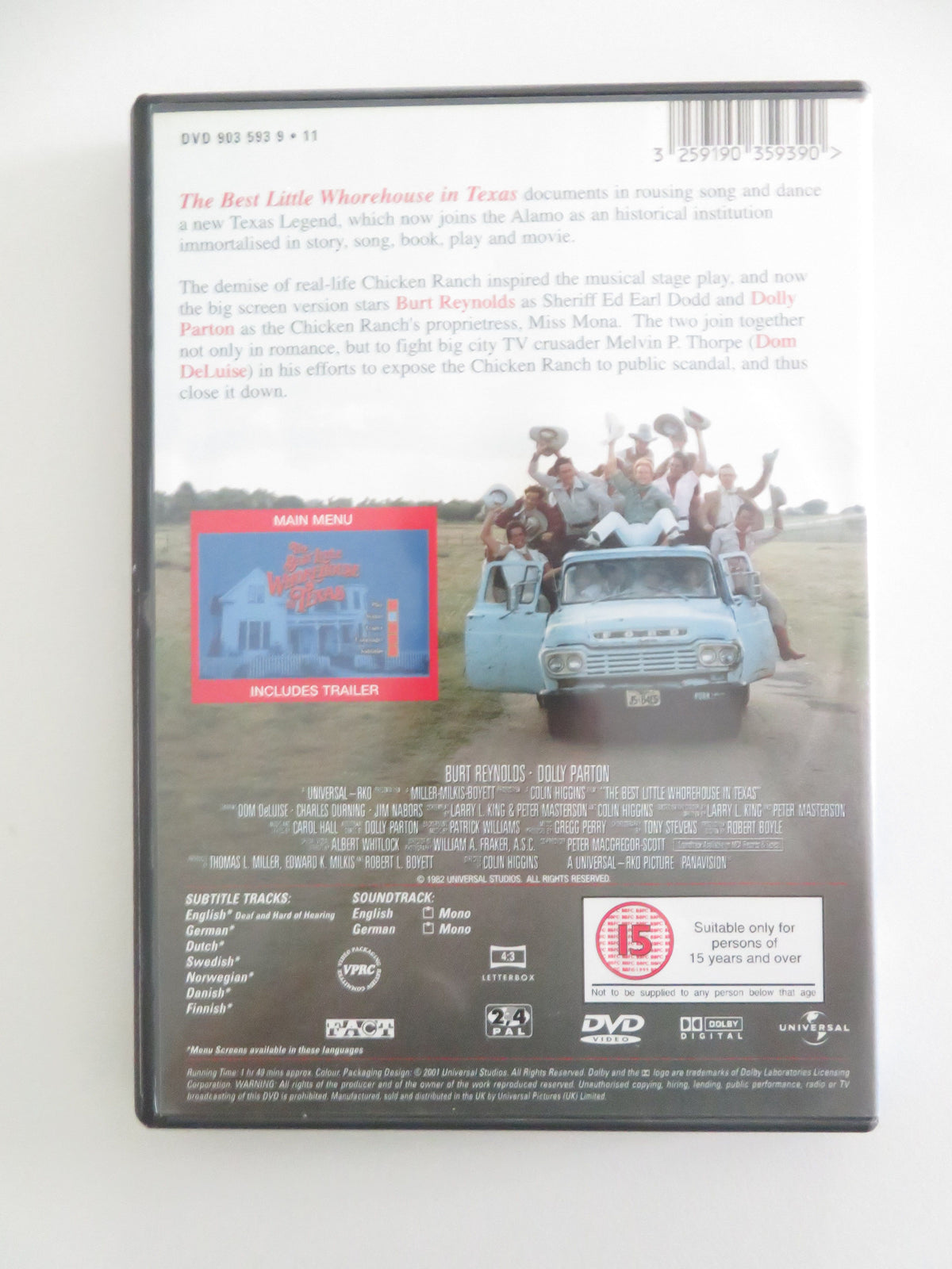 The Best Little Whorehouse in Texas (DVD) Dolly Parton 1982 Region 2, 4