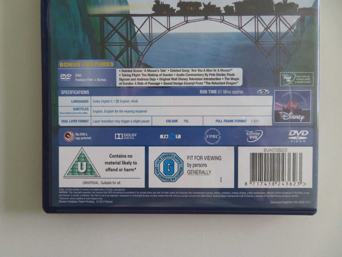 Dumbo - B (DVD) Disney Sterling Holloway Edward Brophy 1941 Region 2