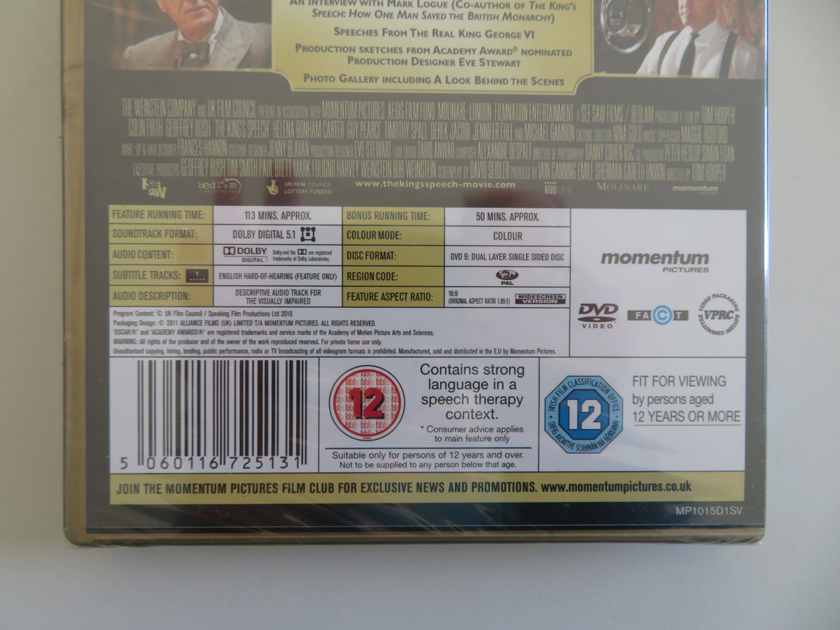 The King's Speech - C (DVD) Colin Firth Geoffrey Rush 2010 Region 2