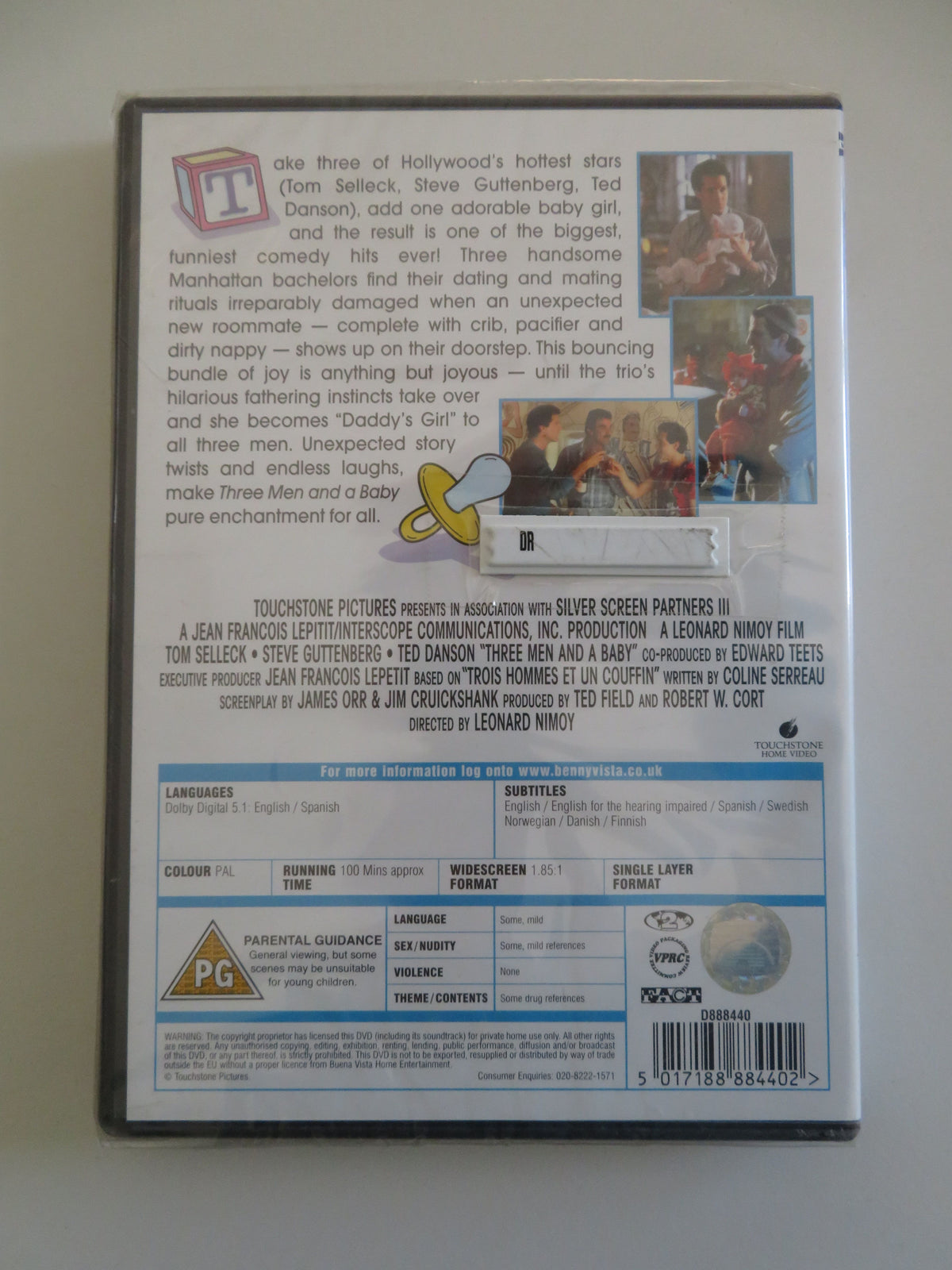 Three Men and a Baby (DVD) Tom Selleck Steve Guttenberg Ted Danson 1987 Region 2