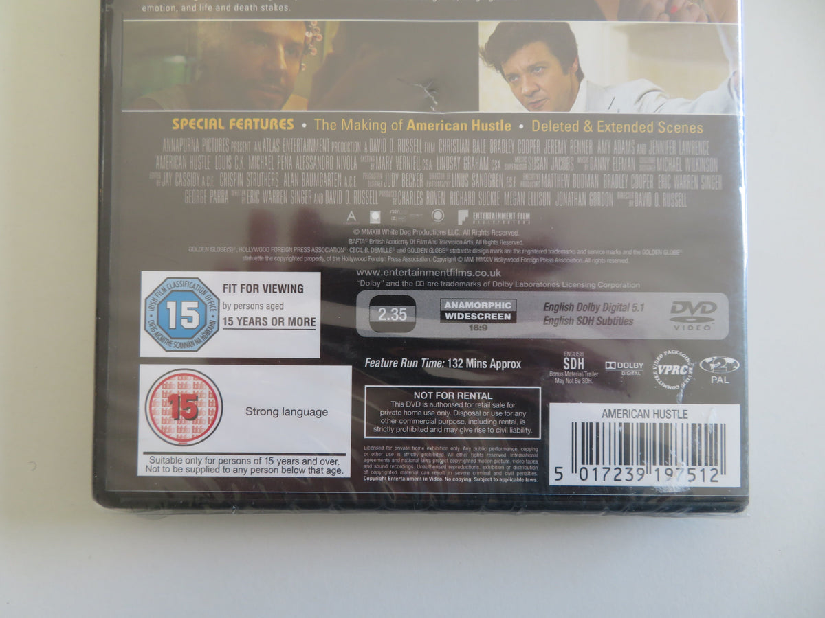American Hustle (DVD) Christian Bale Amy Adams Bradley Cooper 2013 Region 2