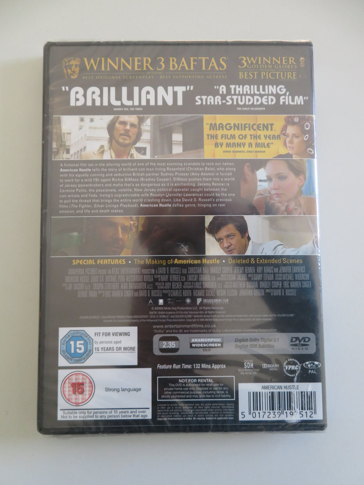 American Hustle (DVD) Christian Bale Amy Adams Bradley Cooper 2013 Region 2