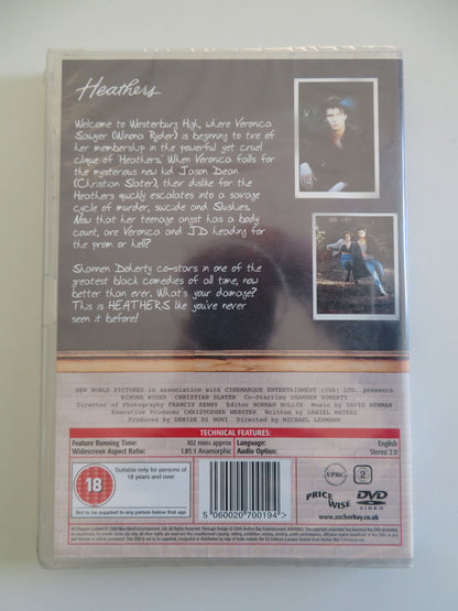 Heathers (DVD) Winona Ryder Christian Slater Shannen Doherty 1989 Region 2