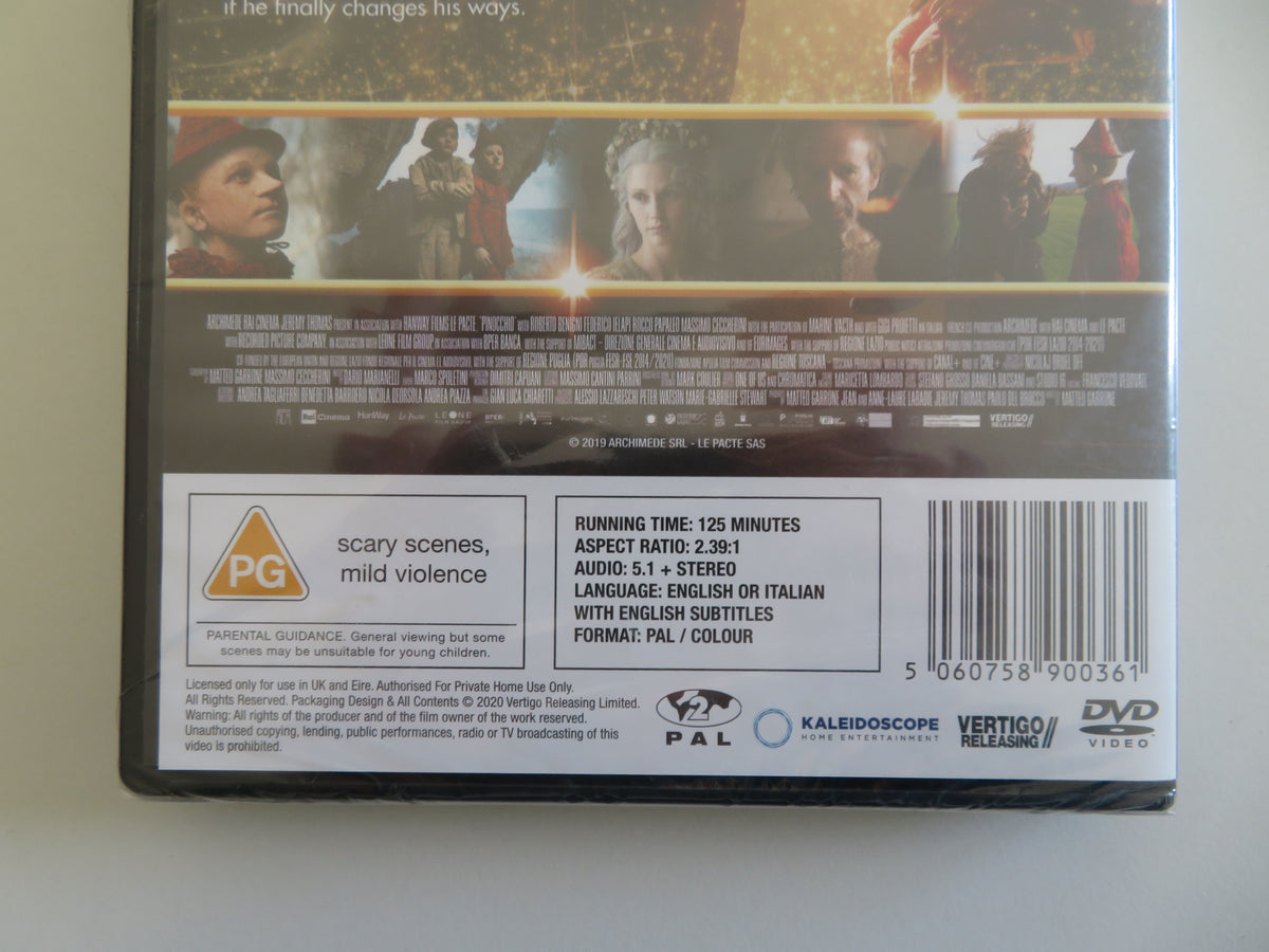 Pinocchio (DVD)  Federico Ielapi Roberto Benigni 2019 Region 2