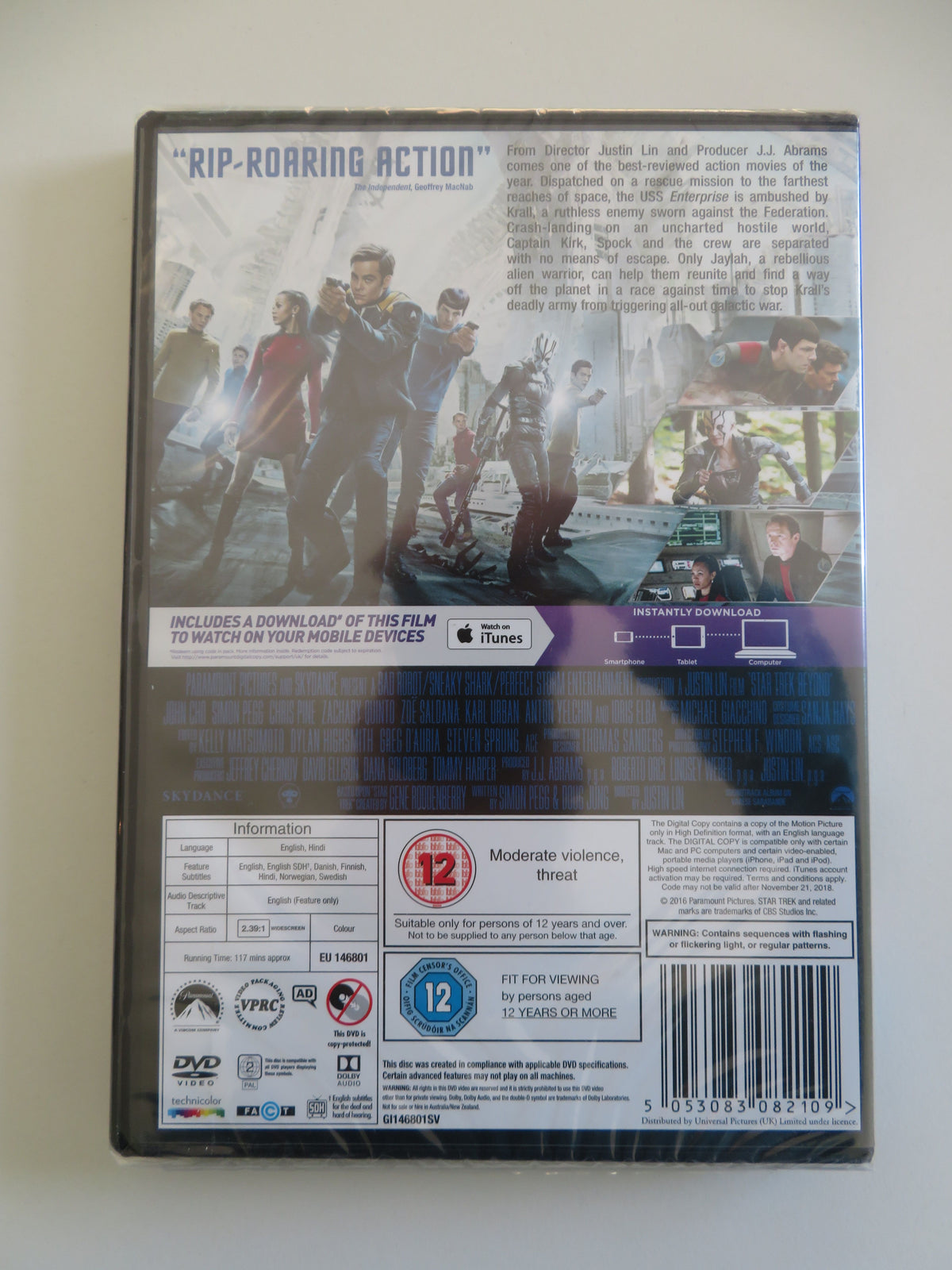 Star Trek Beyond (DVD) Chris Pine Zachary Quinto Karl Urban 2016 Region 2