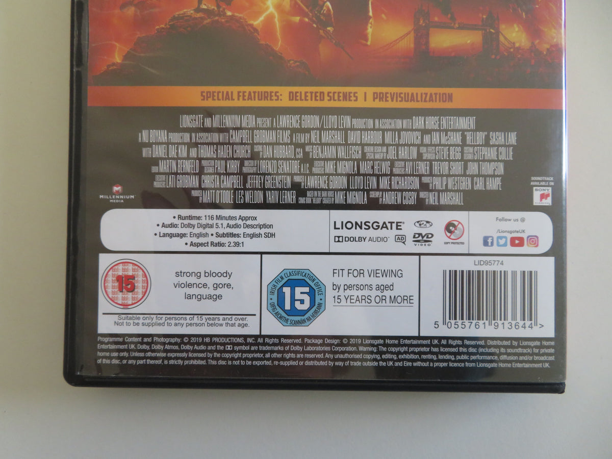 Hellboy (DVD) David Harbour Milla Jovovich Ian McShane 2019 Region 2