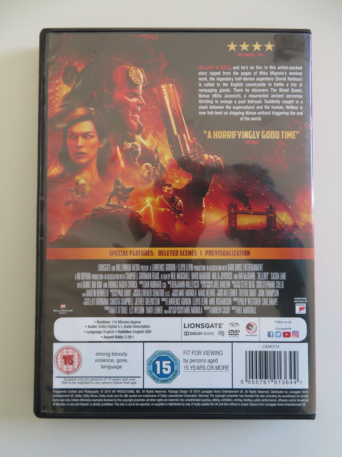 Hellboy (DVD) David Harbour Milla Jovovich Ian McShane 2019 Region 2