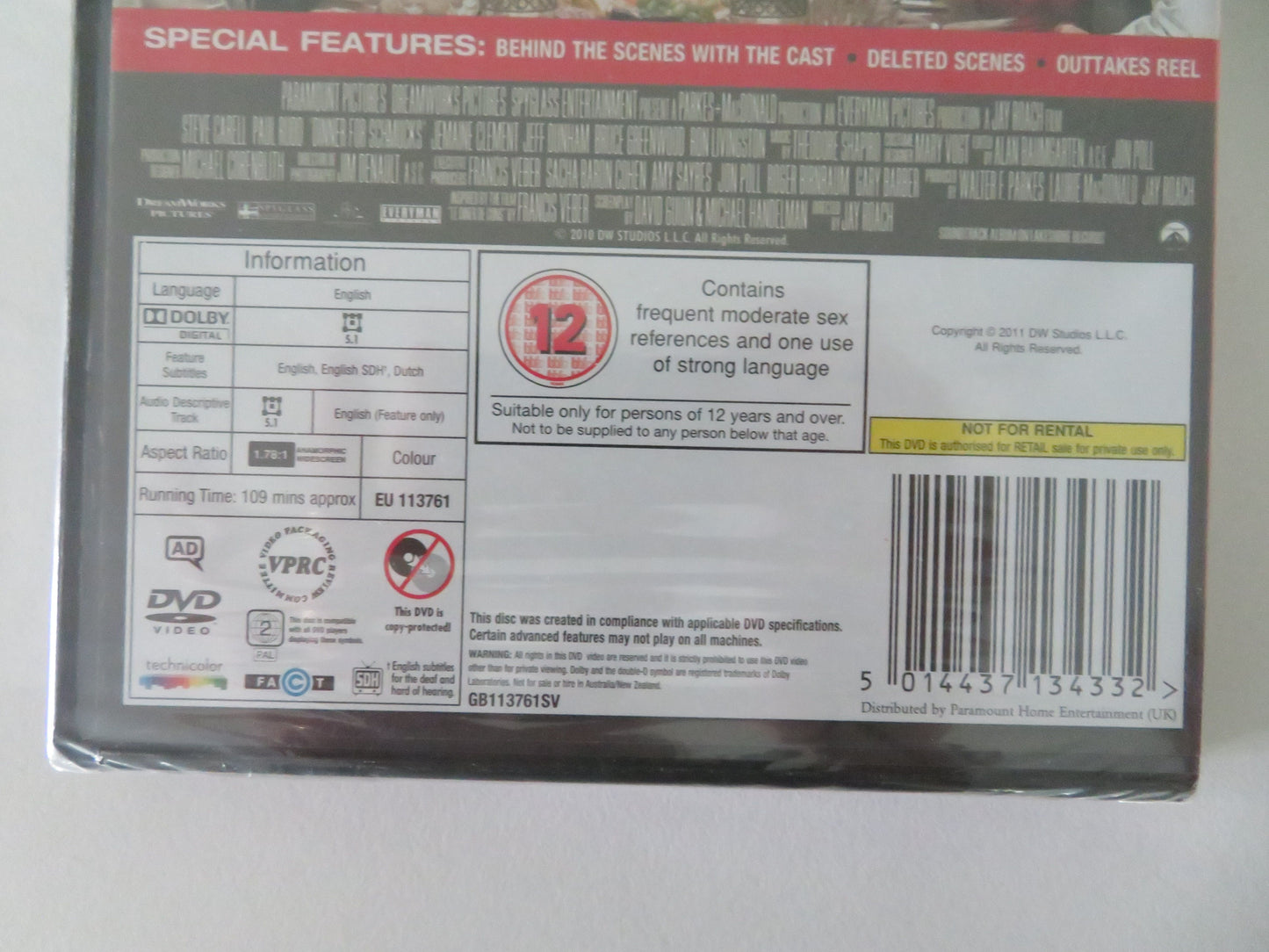 Dinner for Schmucks (DVD) Steve Carell Paul Rudd 2010 Region 2