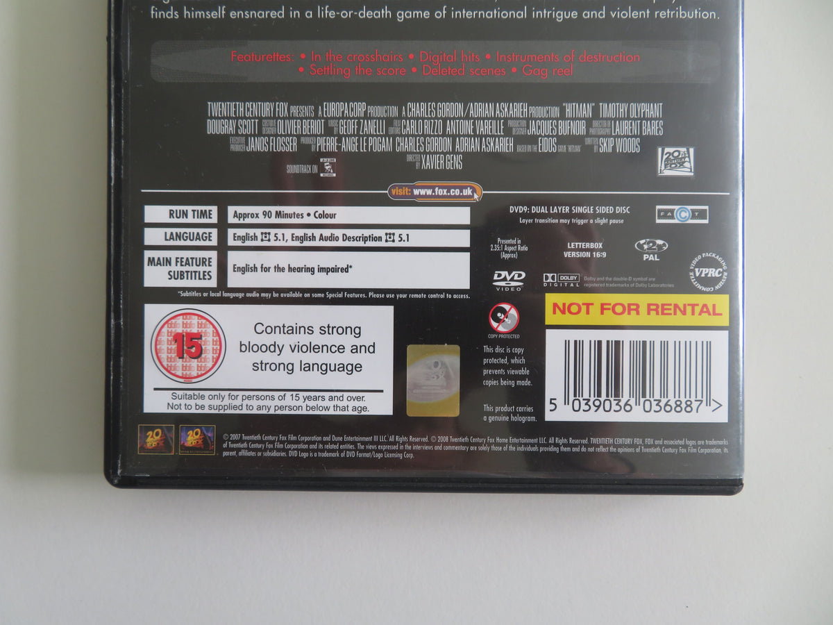 Hitman - Extreme Edition (DVD) Timothy Olyphant Dougray Scott 2007 Region 2