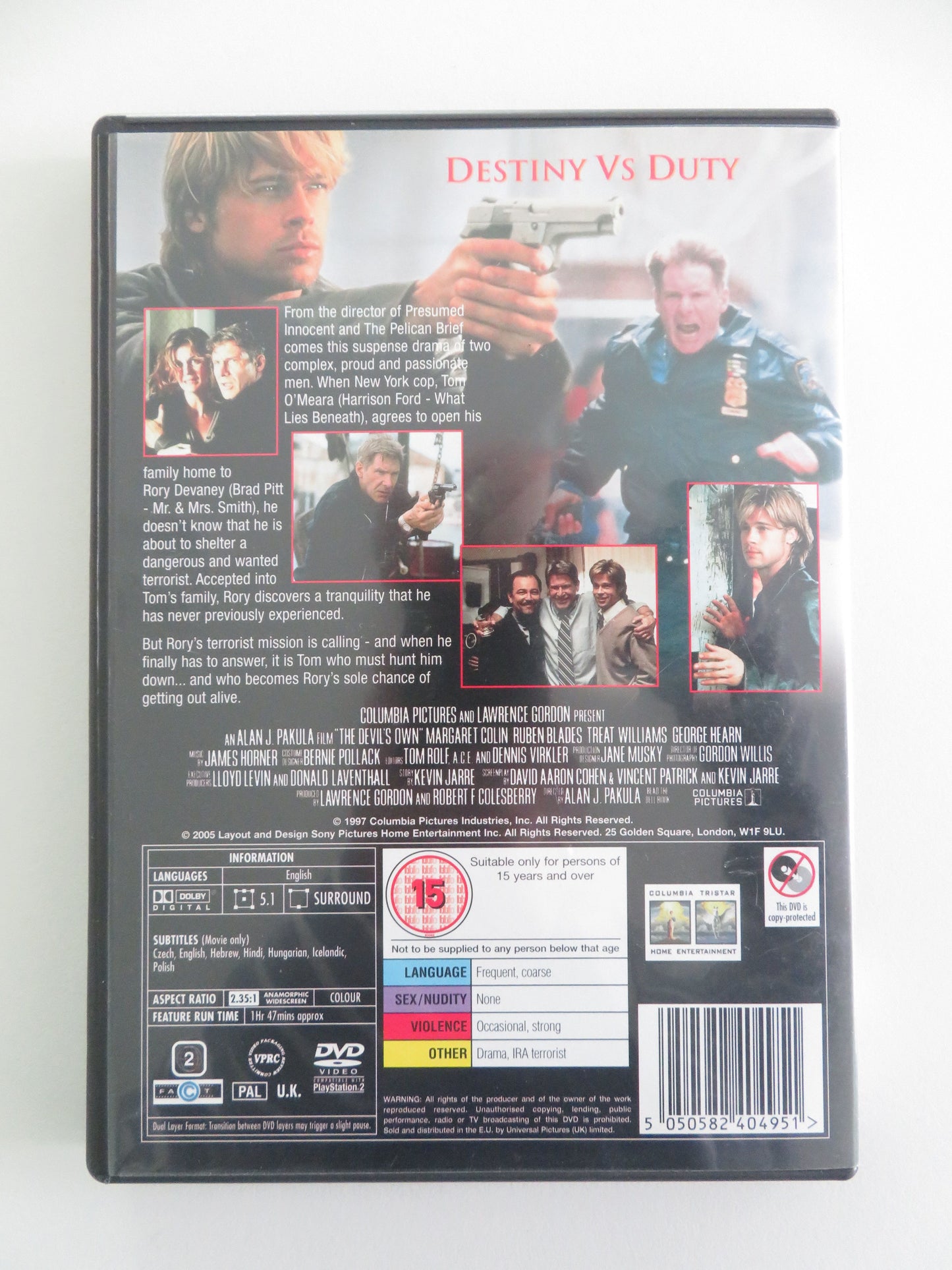 The Devil's Own (DVD) Harrison Ford Brad Pitt 1997 Region 2