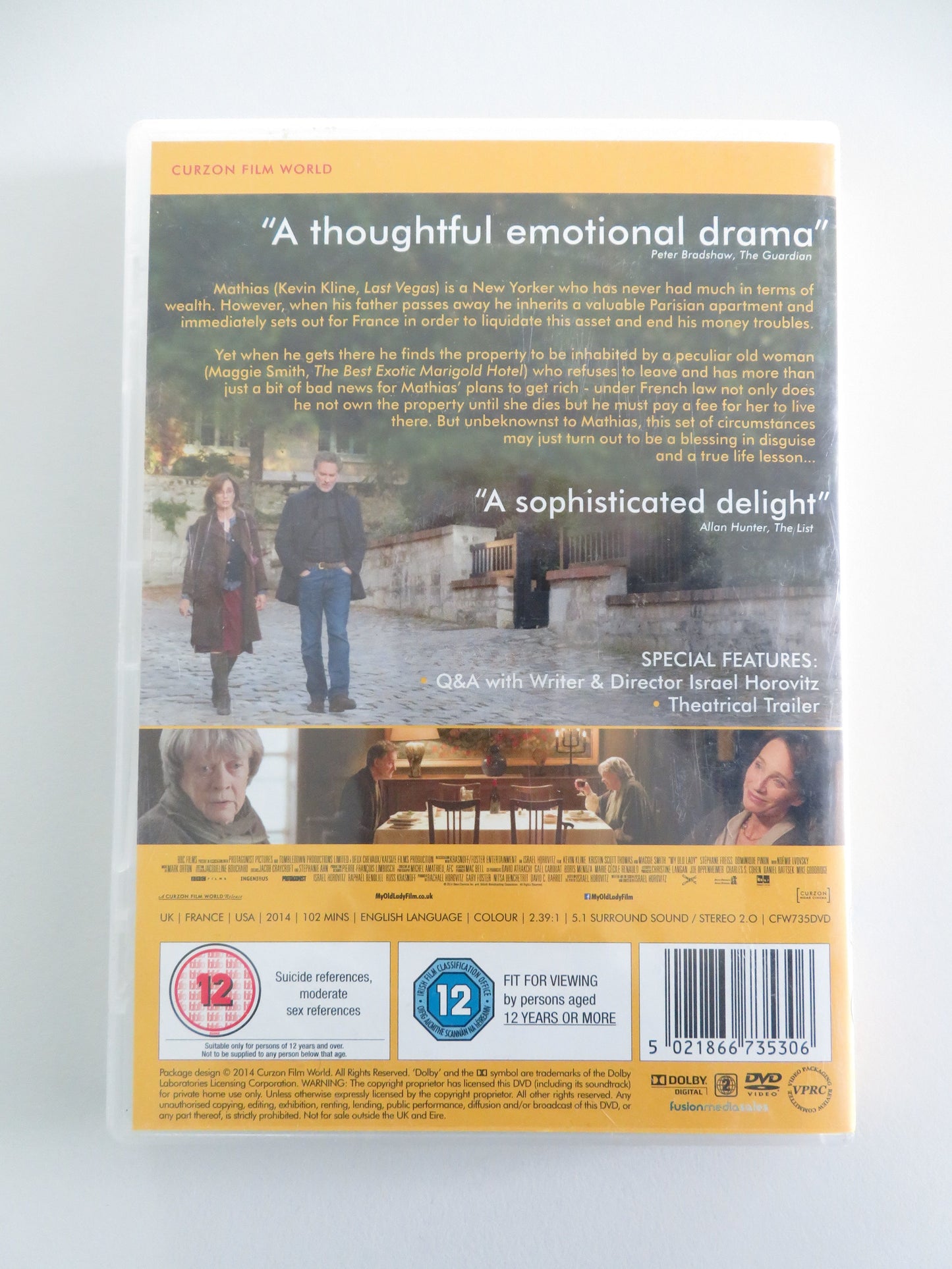 My Old Lady (DVD) Maggie Smith Kevin Kline Kristin Scott Thomas 2014 Region 2