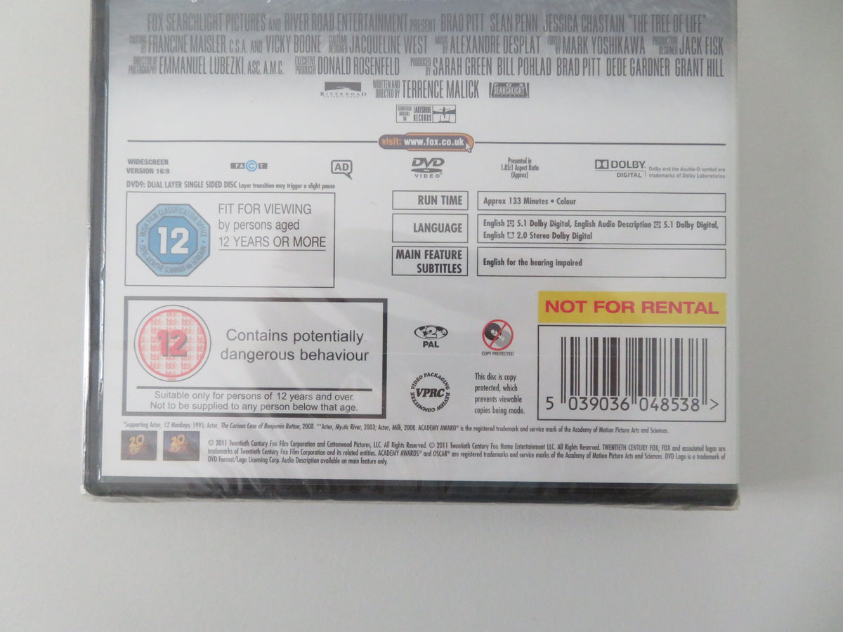 The Tree of Life (DVD) Brad Pitt Sean Penn Jessica Chastain 2011 Region 2