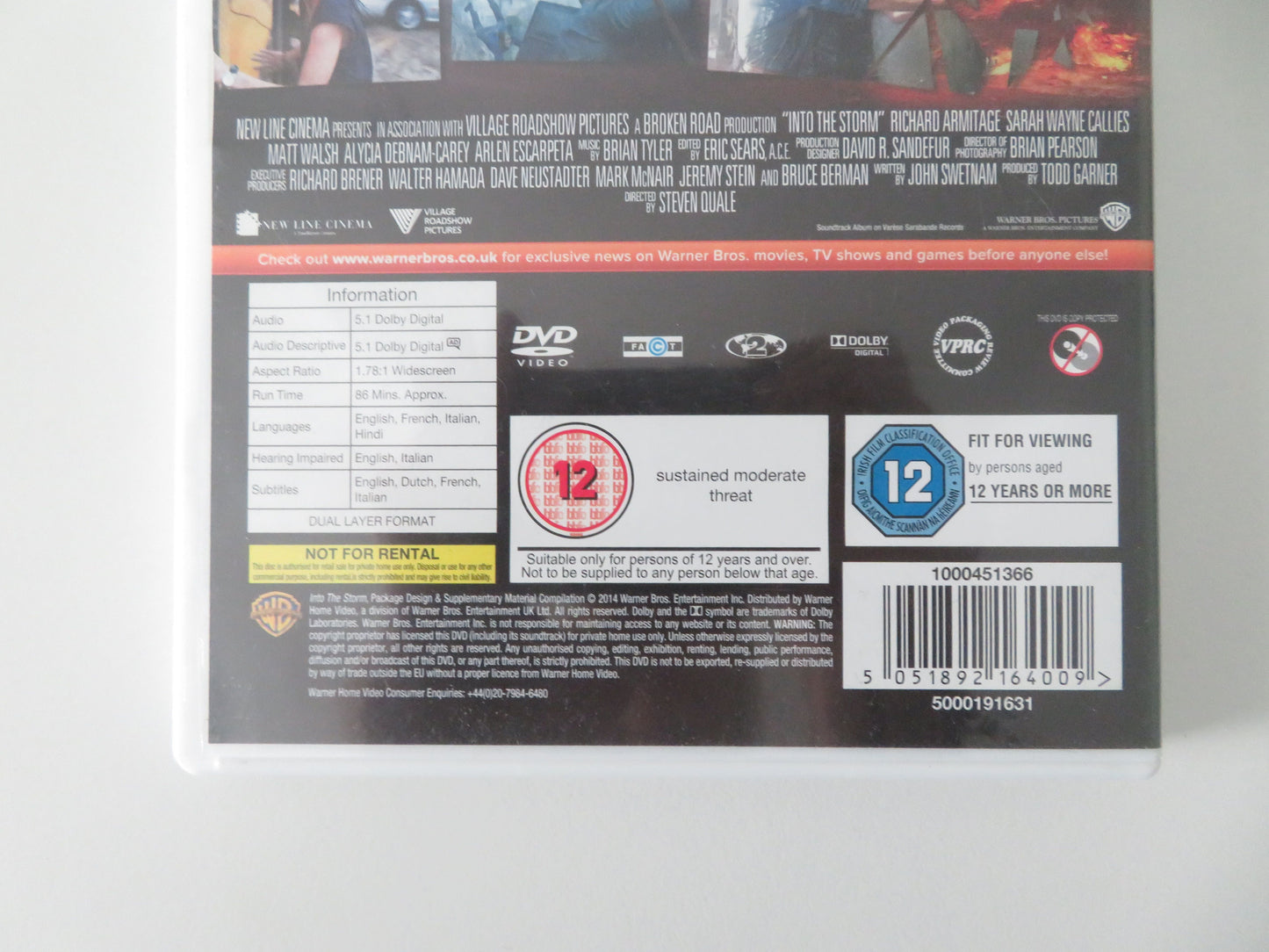 Into the Storm (DVD) Richard Armitage Sarah Wayne Callies 2014 Region 2