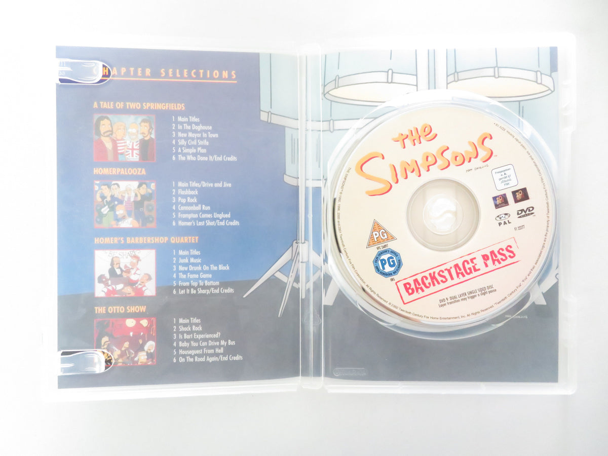 The Simpsons: Backstage Pass (DVD) Dan Castellaneta Julie Kavner 2002 Region 2