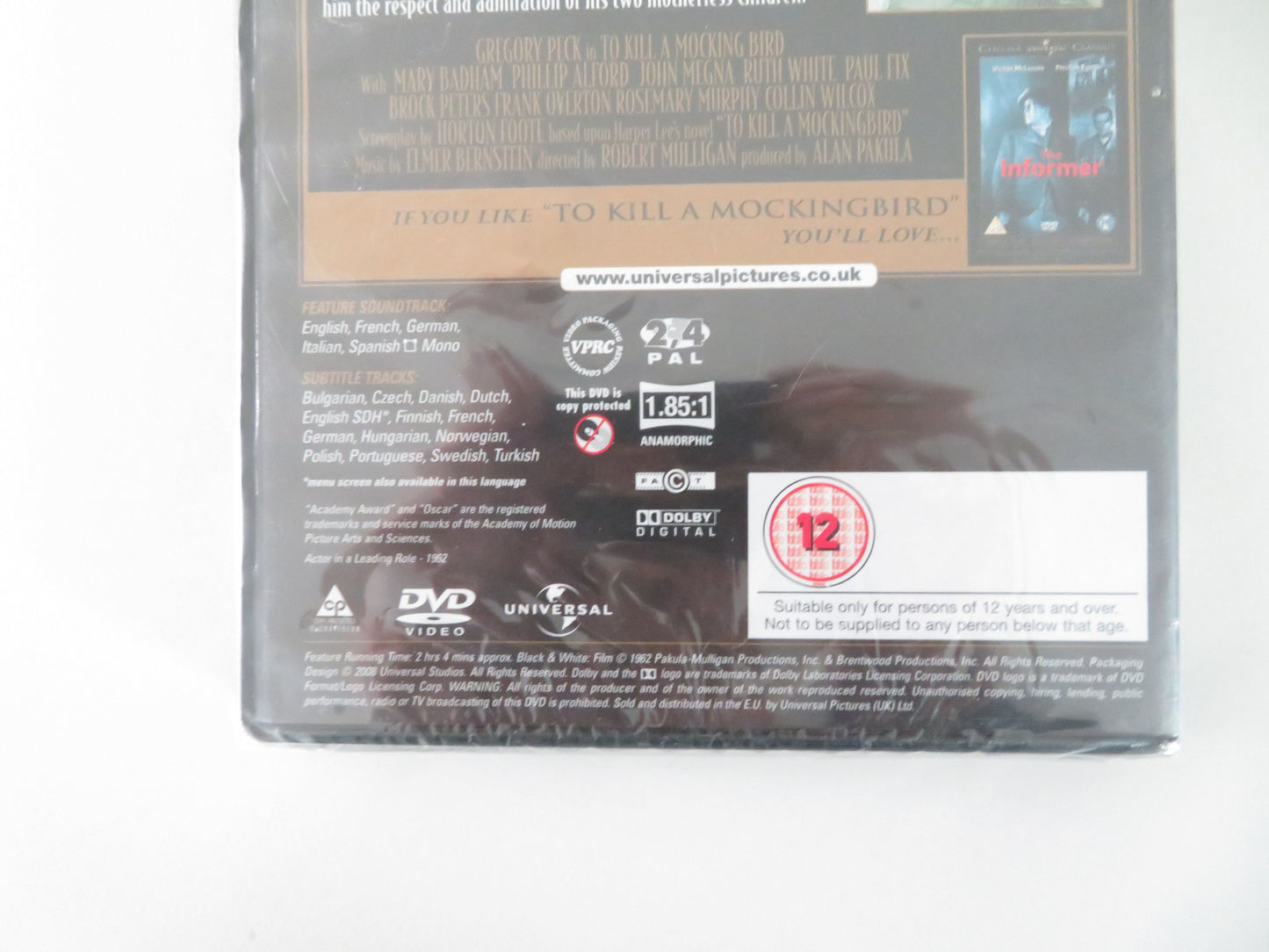 To Kill a Mockingbird - B (DVD) Gregory Peck John Megna F. Overton 1962 Region 2, 4