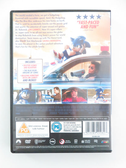 Sonic the Hedgehog (DVD) Ben Schwartz James Marsden Jim Carrey 2020 Region 2
