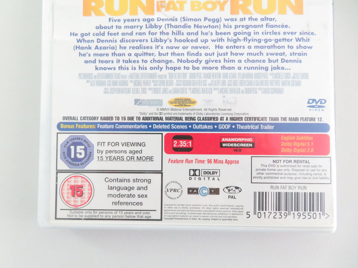 Run Fatboy Run (DVD) Simon Pegg Thandiwe Newton Hank Azaria 2007 Region 2