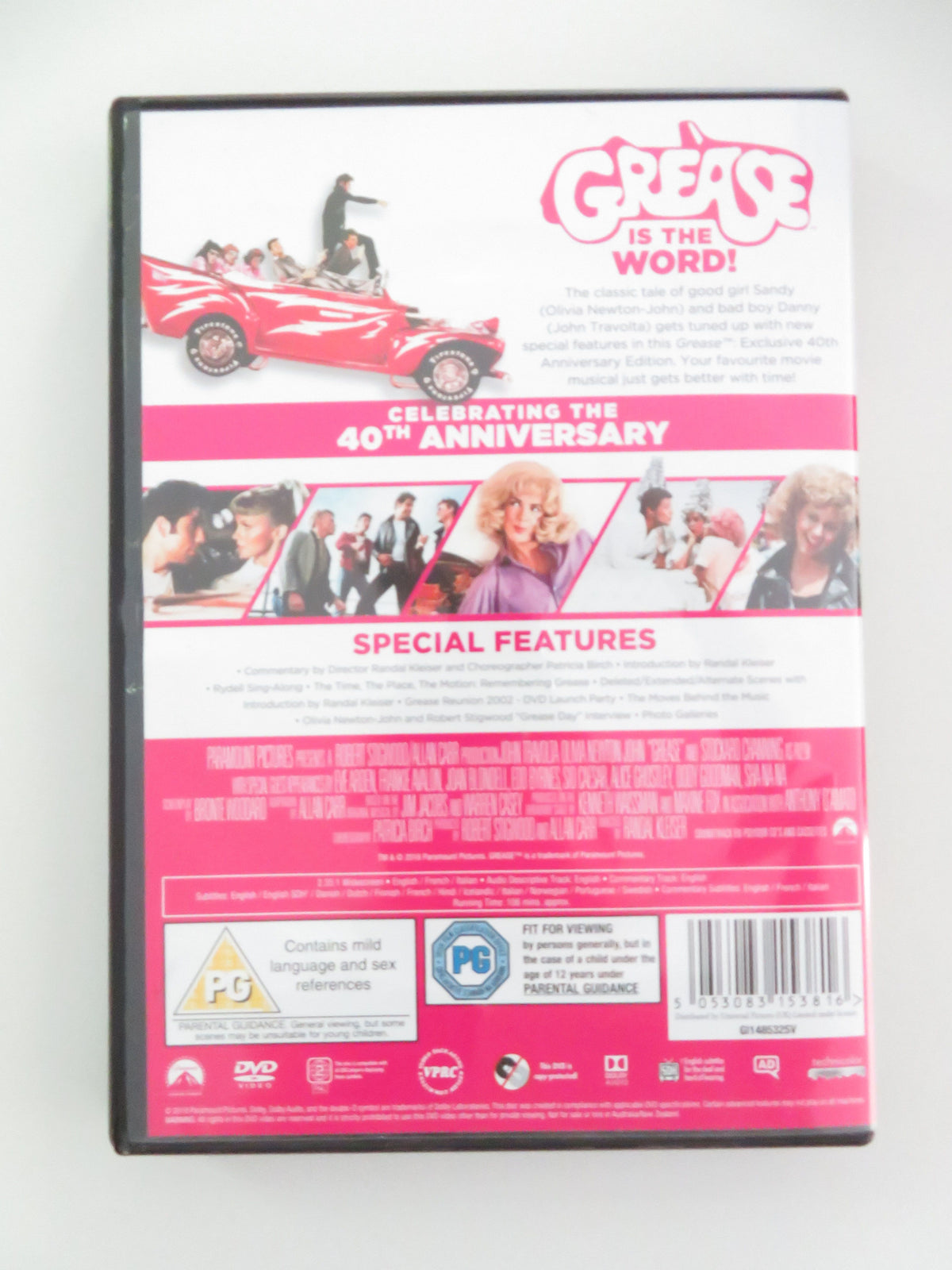 Grease - 40th Anniversary Edition (DVD) John Travolta 2018 Region 2