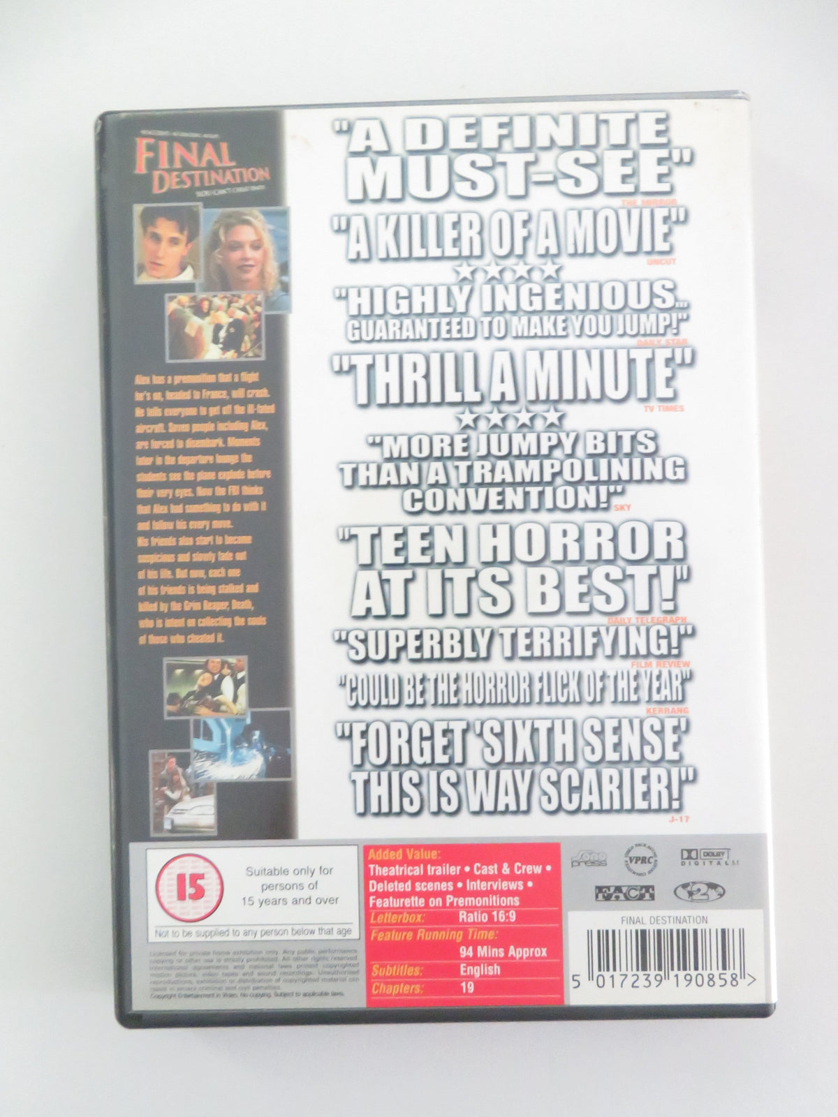 Final Destination (DVD) Devon Sawa Ali Larter Kerr Smith 2000 Region 2