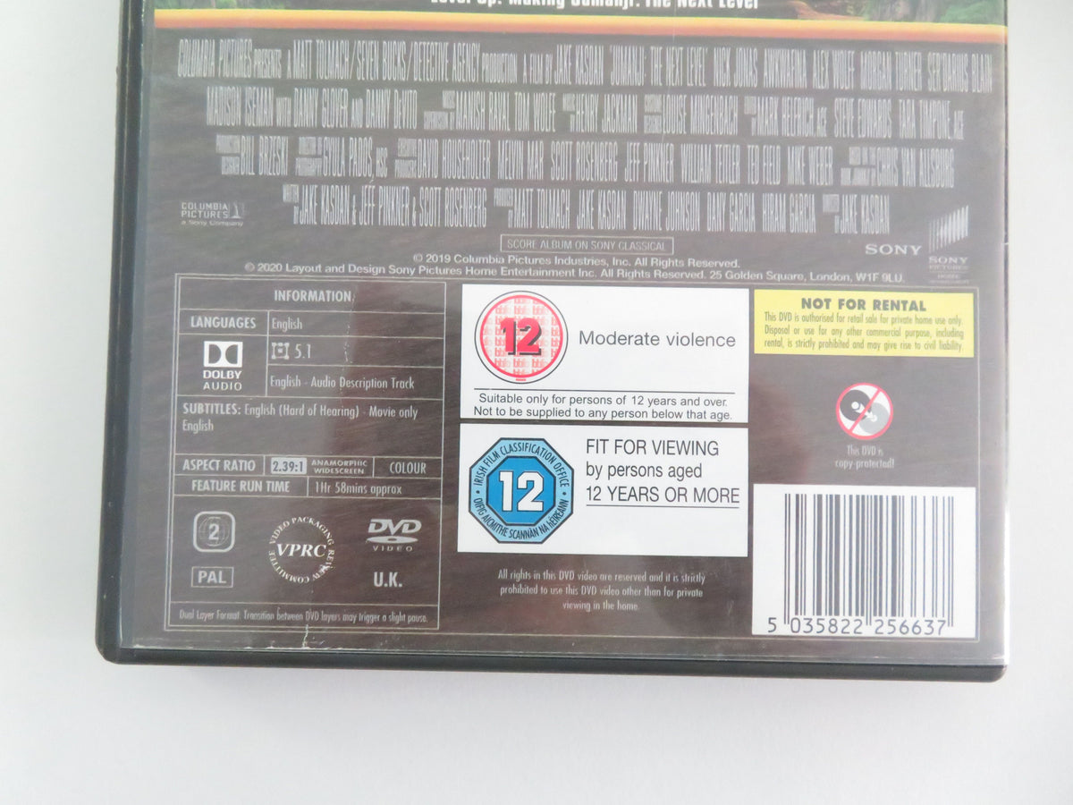 Jumanji: The Next Level (DVD) Dwayne Johnson Jack Black 2019 Region 2