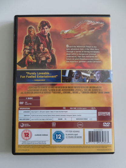Solo: A Star Wars Story (DVD) Alden Ehrenreich Woody Harrelson 2018 Region 2