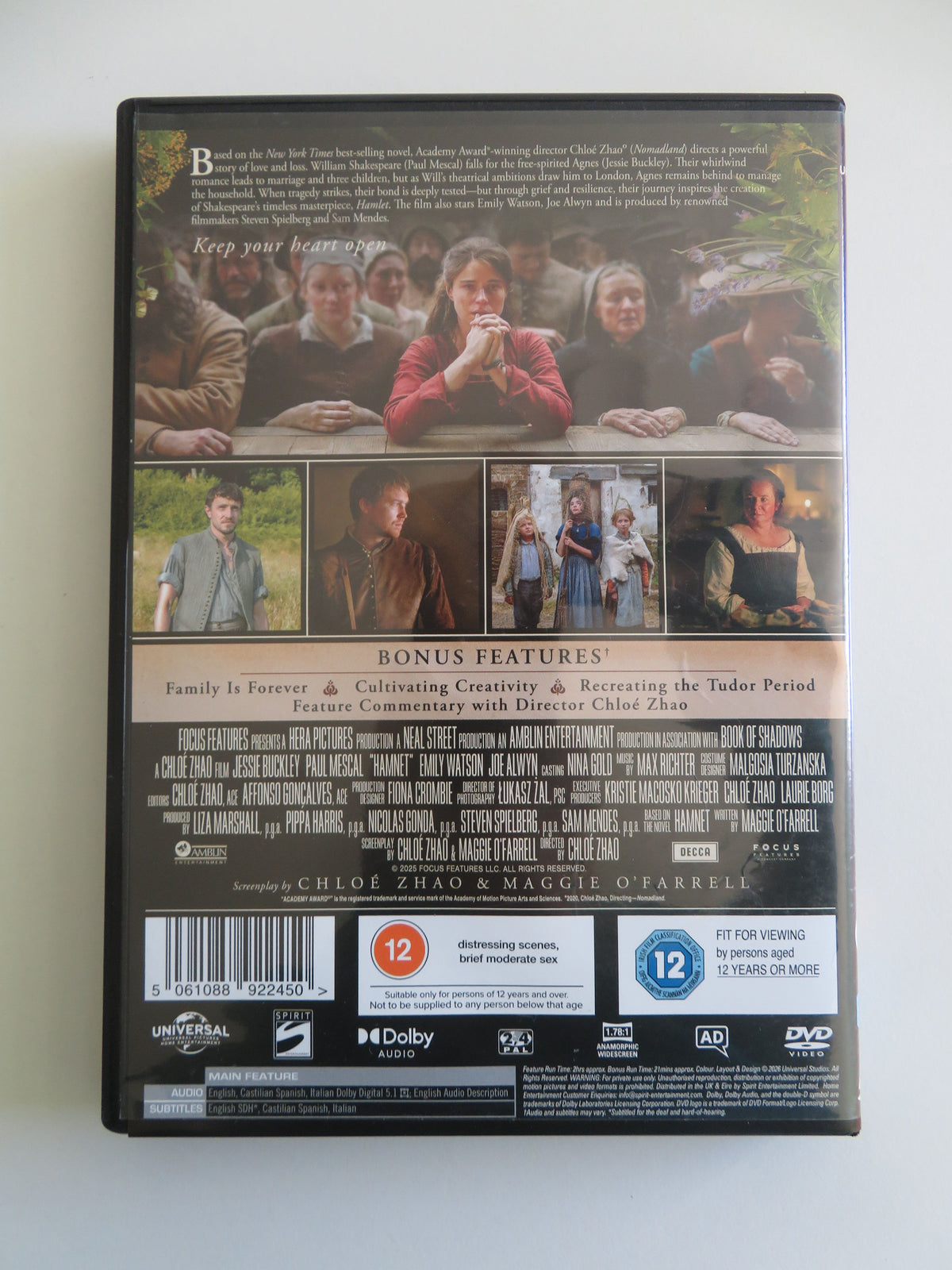 Hamnet (DVD) Jessie Buckley Paul Mescal Zac Wishart 2025 Region 2, 4