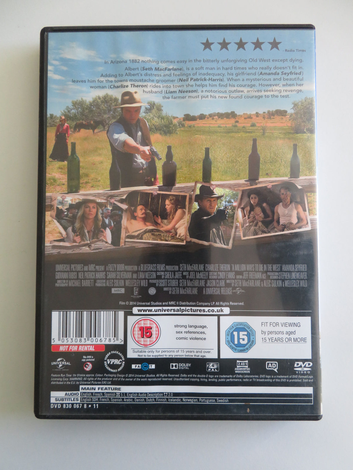 A Million Ways to Die in the West (DVD) Seth MacFarlane 2014 Region 2, 4, 5