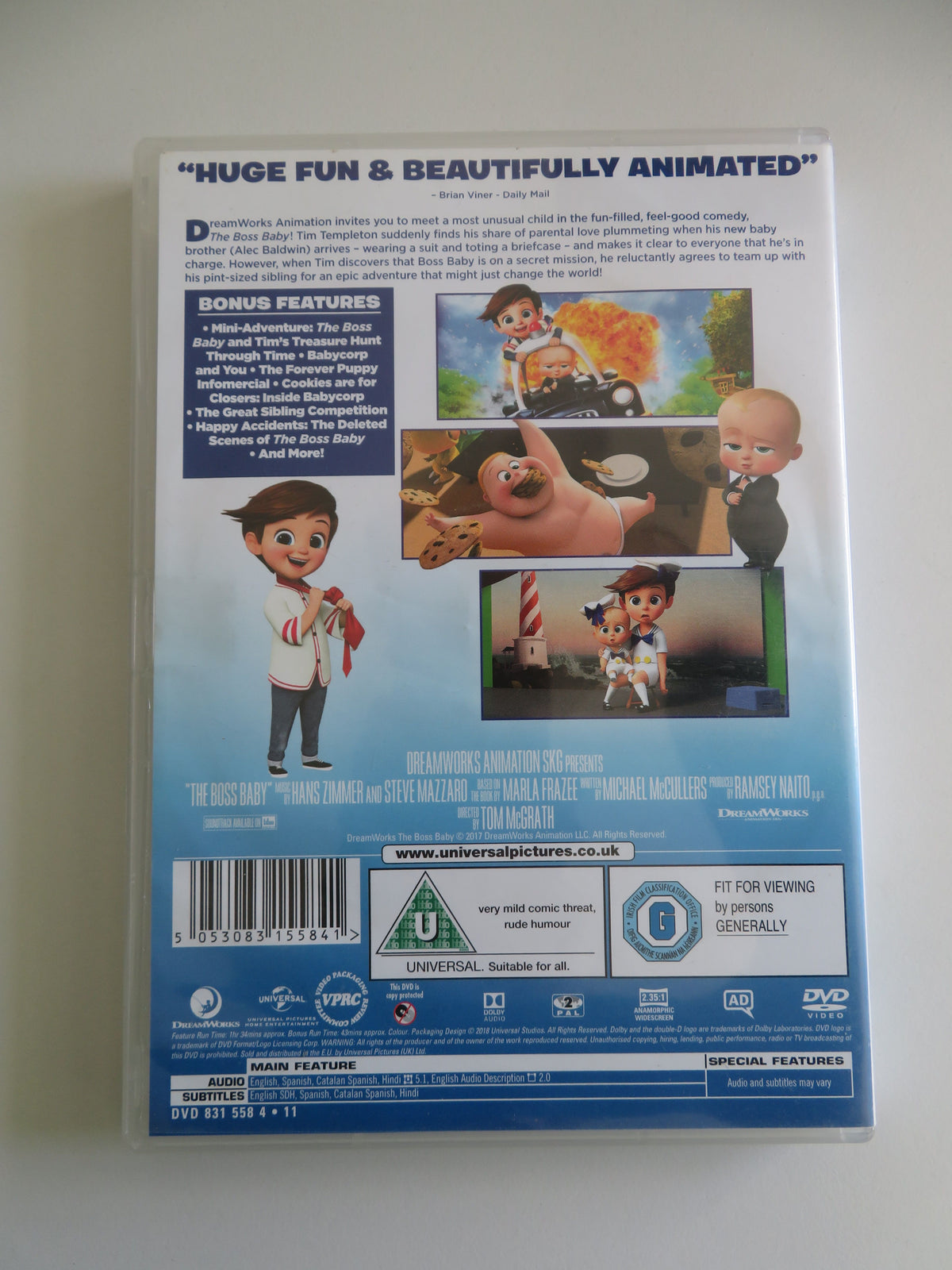 The Boss Baby - B (DVD) Alec Baldwin Steve Buscemi Jimmy Kimmel 2017 Region 2