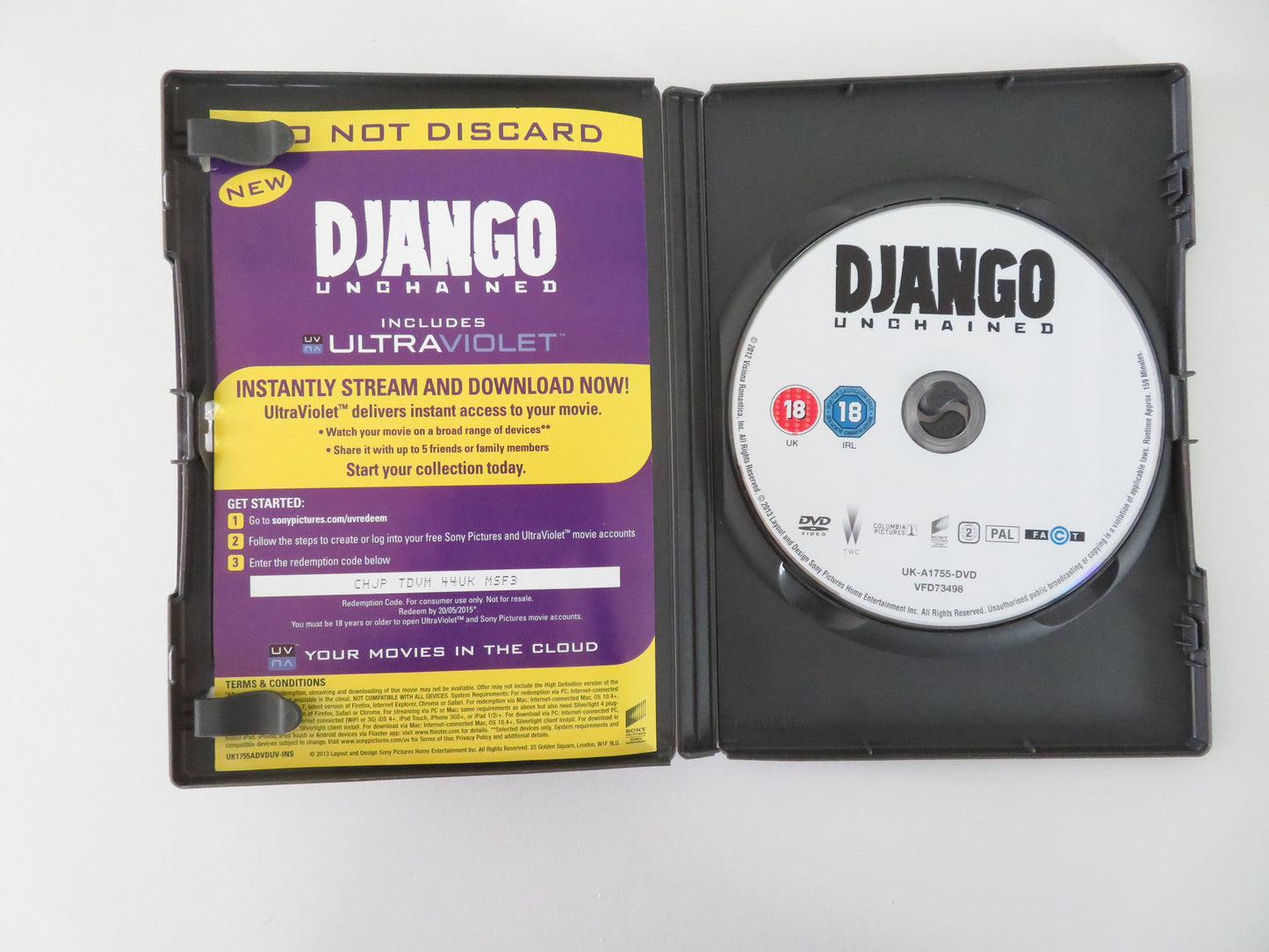 Django Unchained (DVD) Jamie Foxx, Christoph Waltz, L. DiCaprio 2012 Region 2